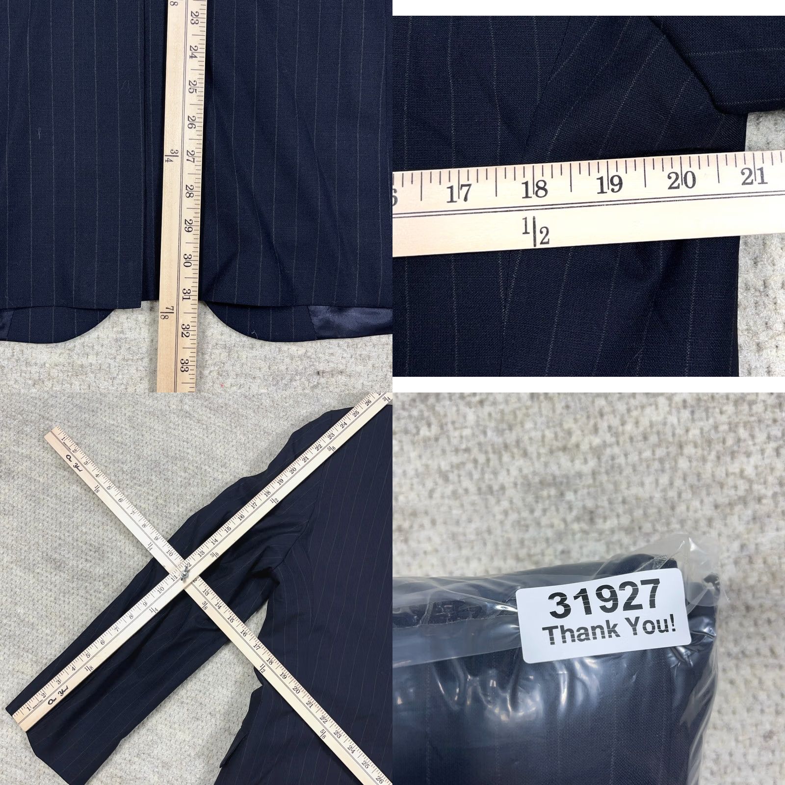 Brooks Brothers Brooks Brothers Blazer Men Size 43 L Navy Blue Striped Wool Sport Coat Jacket Size 46R - 9 Thumbnail