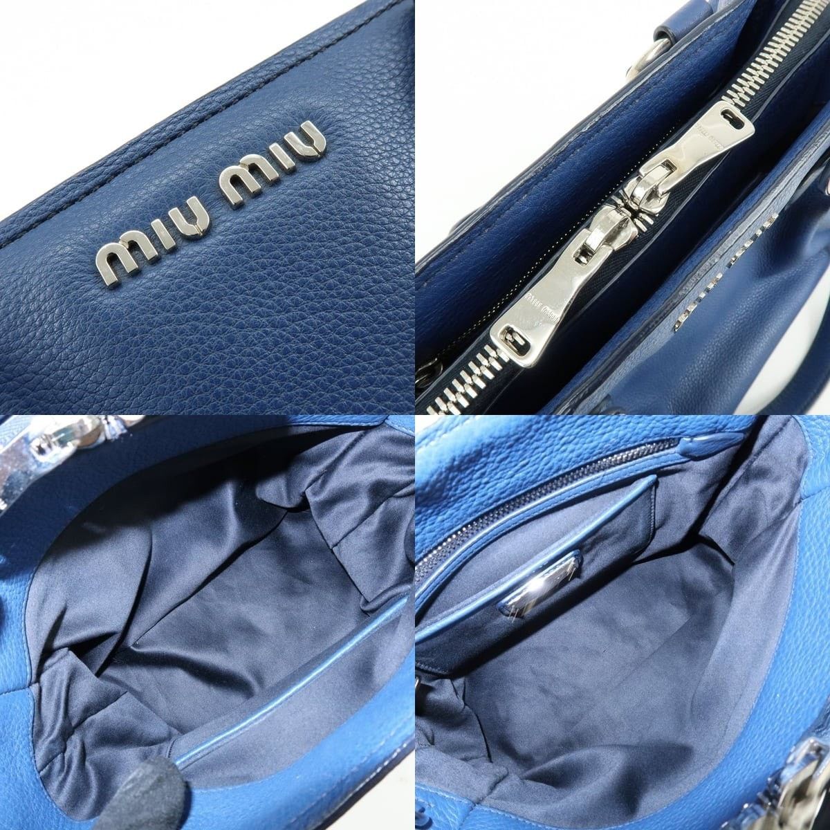 Miu Miu Miu Miu Calfskin Shoulder Bag Blue Size ONE SIZE - 7 Thumbnail