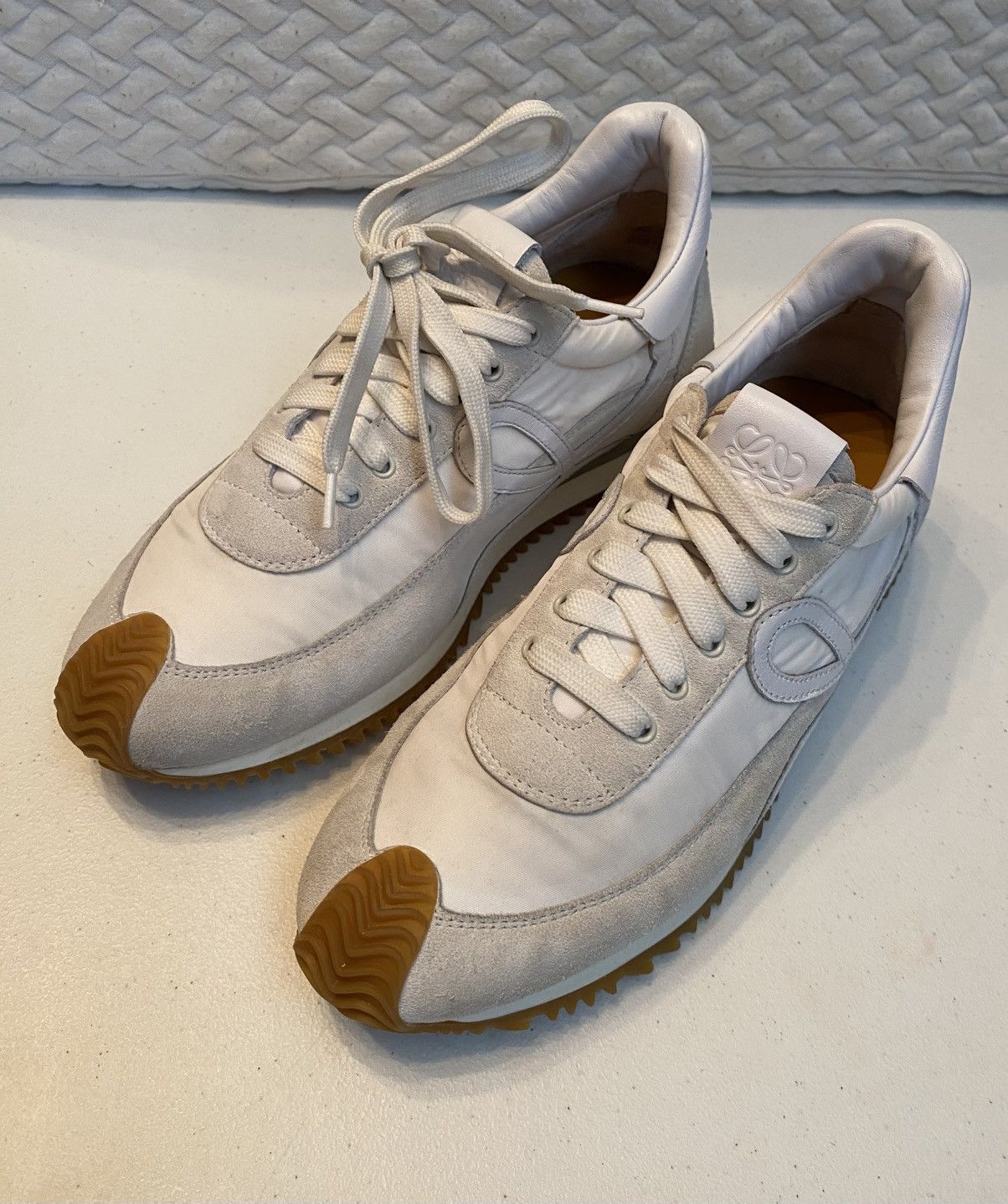 Loewe Loewe 🇮🇹 Flow Retro Runner Sneakers White Techno Suede 9 US Size US 9 / IT 39 - 17 Thumbnail