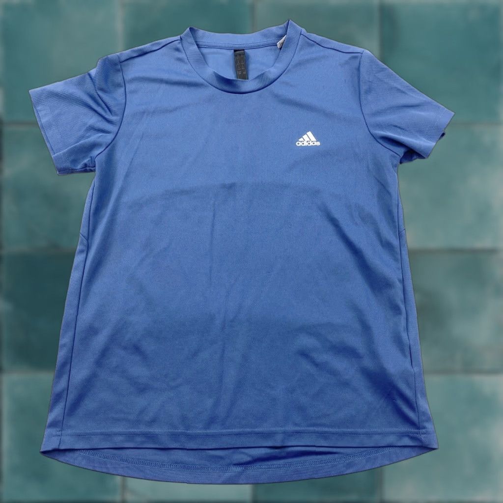 Adidas Adidas Athletic Shirt Women M Blue T-Shirt Short Sleeve Breathable Activewear Running Gym Training Cross Training Regular Womens Size M / US 6-8 / IT 42-44 - 1 Thumbnail
