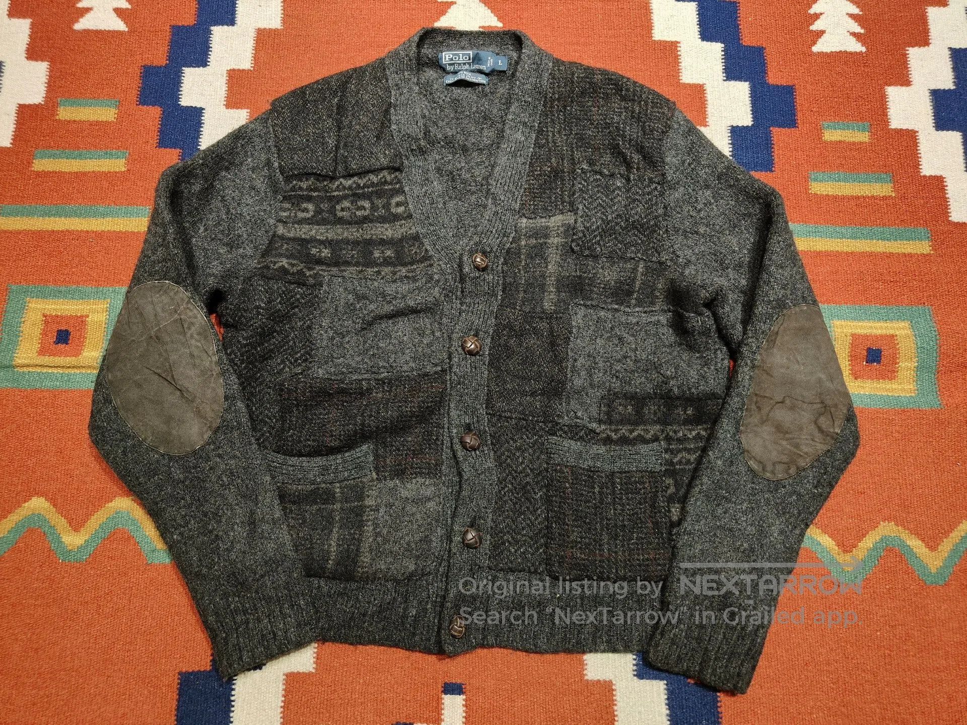 RRL Ralph Lauren RRL Patchwork Wool Cardigan. Size US L / EU 52-54 / 3 - 1 Thumbnail