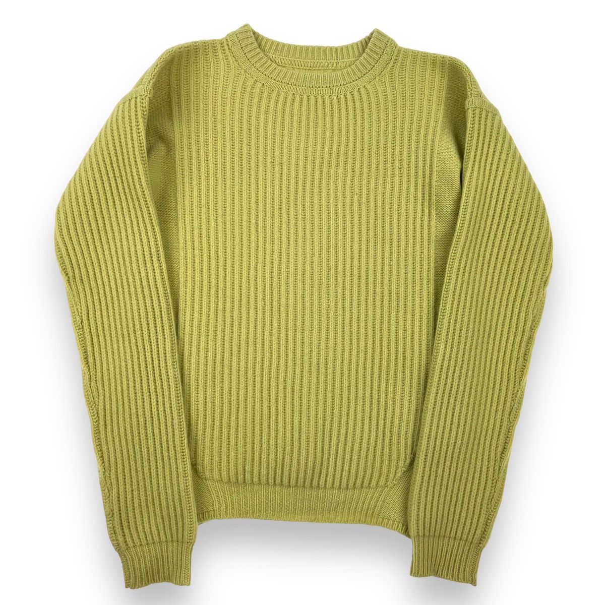 Pre-owned Rick Owens Ss18 Sisyphus Lime Fisherman Sweater In Green