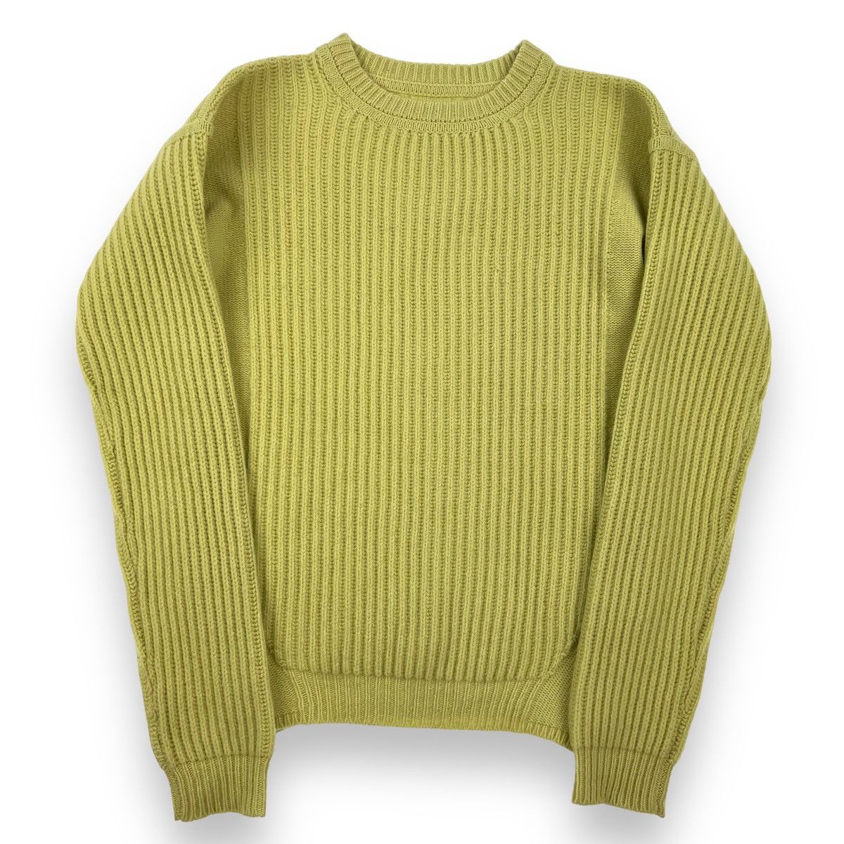 image of Rick Owens Ss18 Sisyphus Lime Fisherman Sweater in Green, Men's (Size XS)