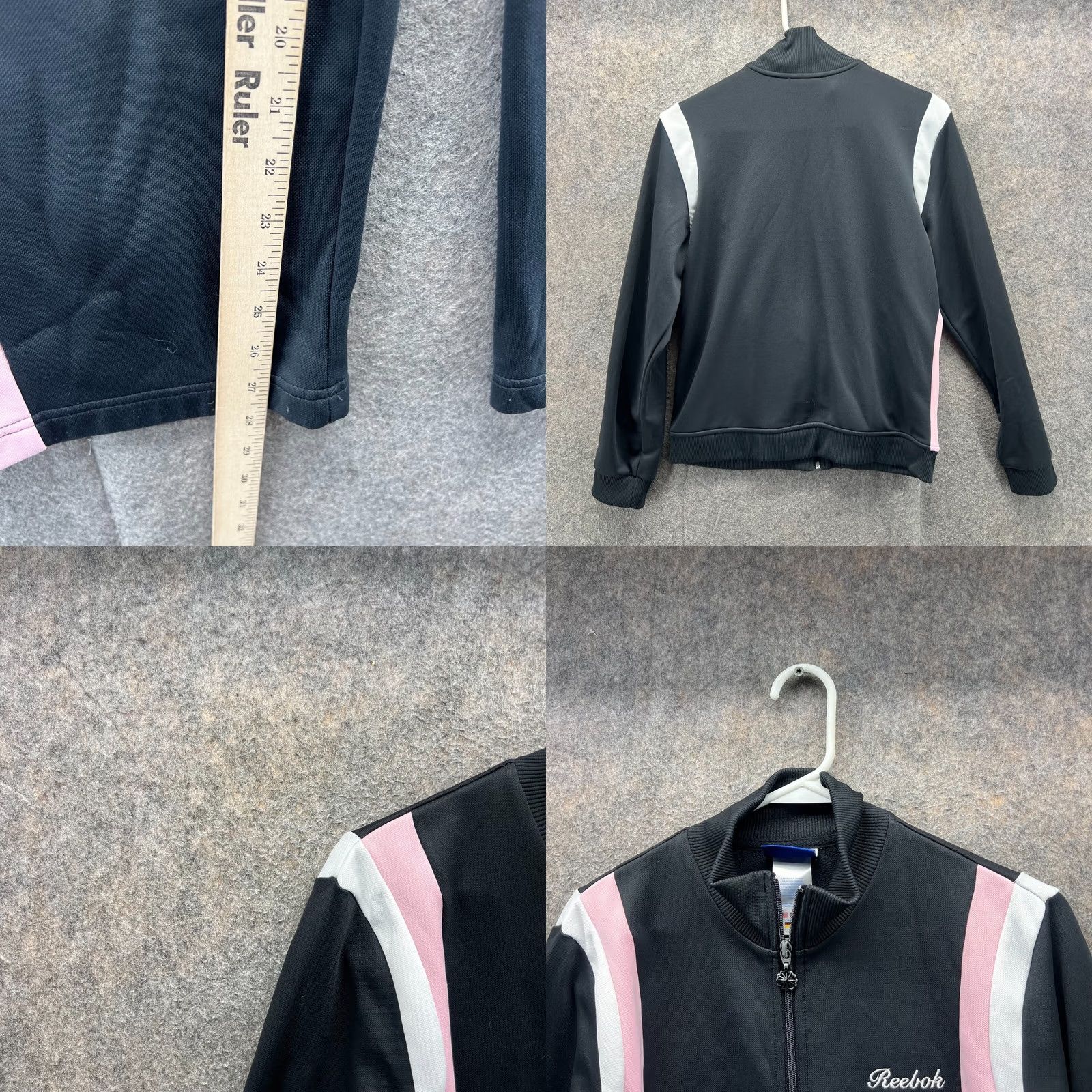 Reebok VINTAGE Reebok Tracksuit Women Medium Black Pink Full Zip Track Windbreaker 90s Reduces? Size M / US 6-8 / IT 42-44 - 8 Thumbnail