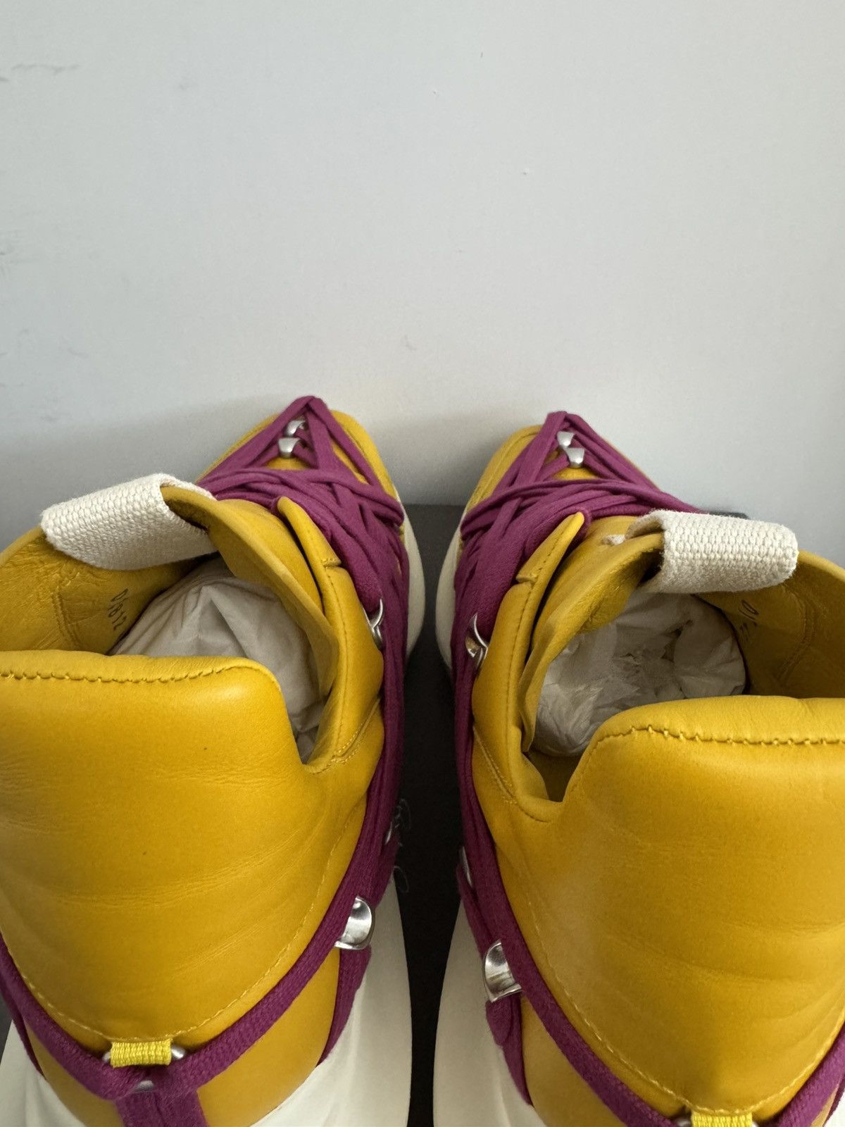 Rick Owens RICK OWENS LEATHER LEMON MEGA LACE GETH RUNNERS Size US 9 / EU 42 - 8 Thumbnail