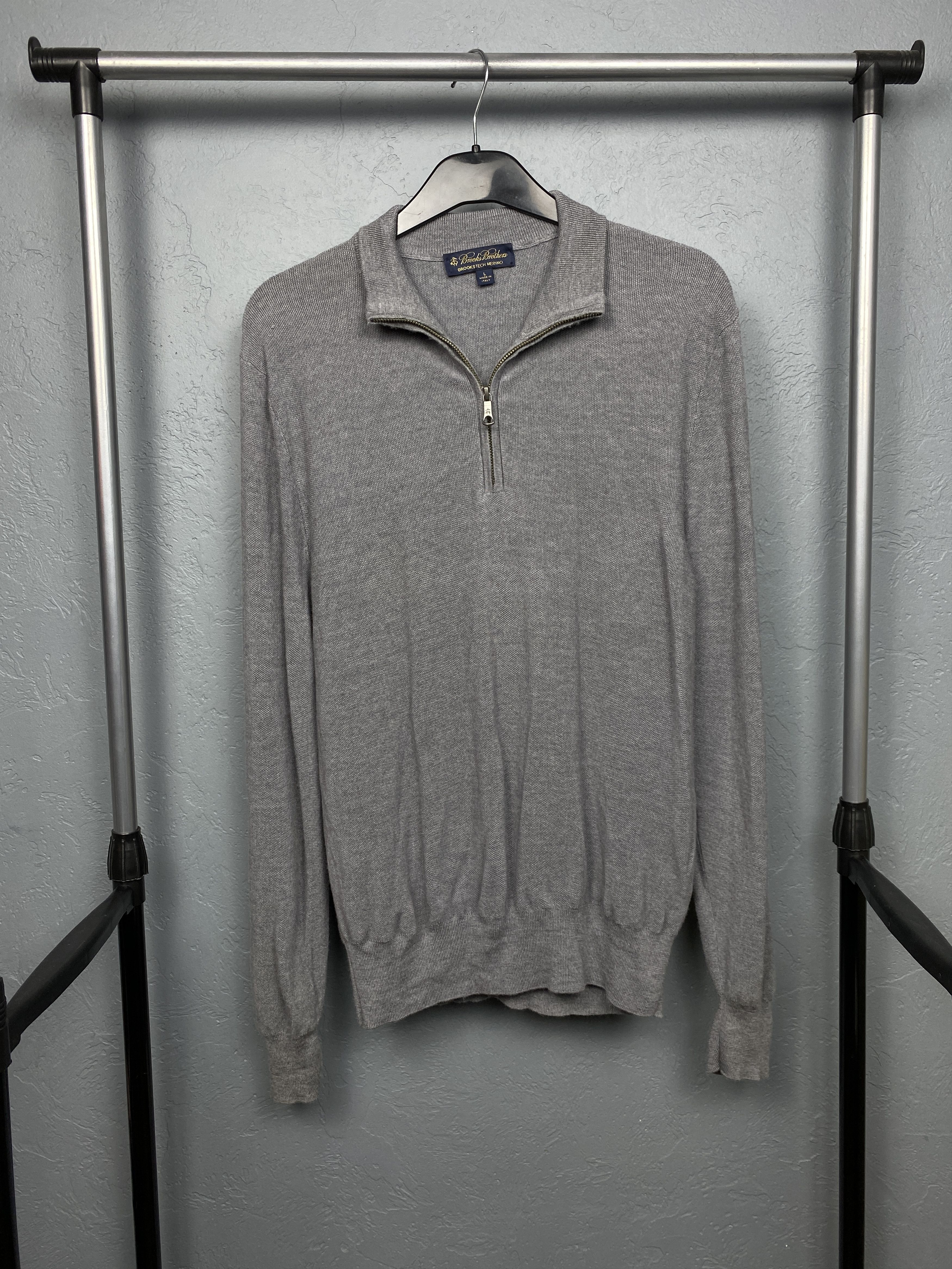 Brooks Brothers Brooks Brothers Mens 1\4 Zip Merino Wool Knit Sweater Size US L / EU 52-54 / 3 - 1 Thumbnail