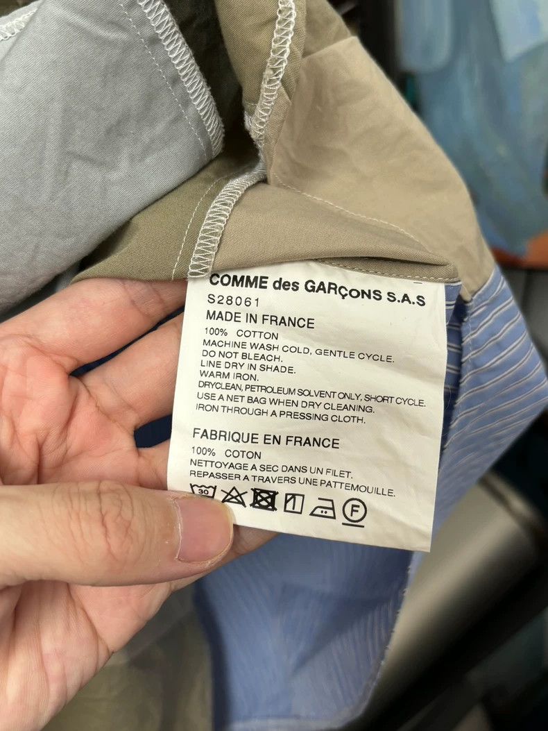 Comme des Garcons Comme Des Garcons Green striped print shirt Size US XL / EU 56 / 4 - 5 Thumbnail