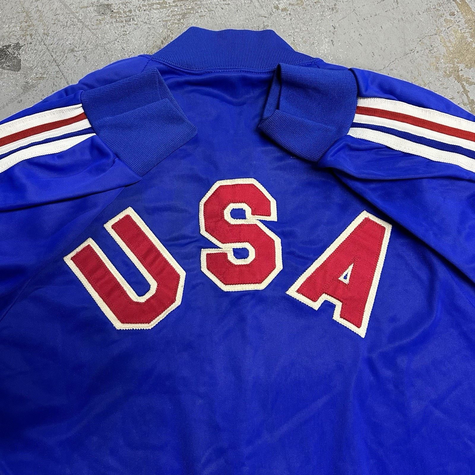 Adidas × Vintage Vintage 70s Adidas Ventex Team USA Track Jacket Sz L Size US L / EU 52-54 / 3 - 5 Thumbnail