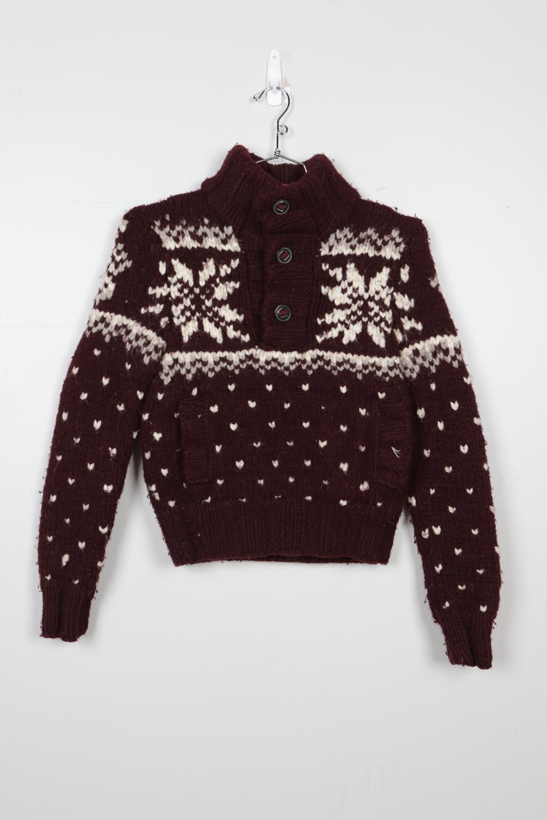 Abercrombie & Fitch 00's Abercrombie & Fitch Knitted Snowflake Cardigan Size S / US 4 / IT 40 - 1 Thumbnail