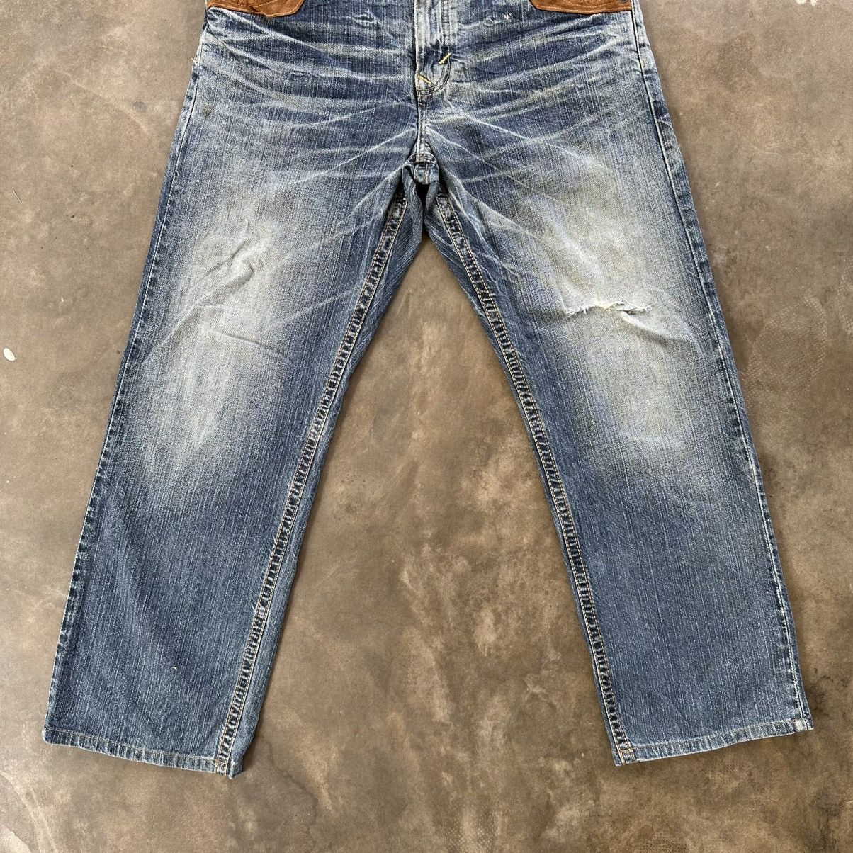 Japanese Brand Vintage Edwin Distressed Faded Denim Jean Pant W32 Size US 32 / EU 48 - 2 Thumbnail