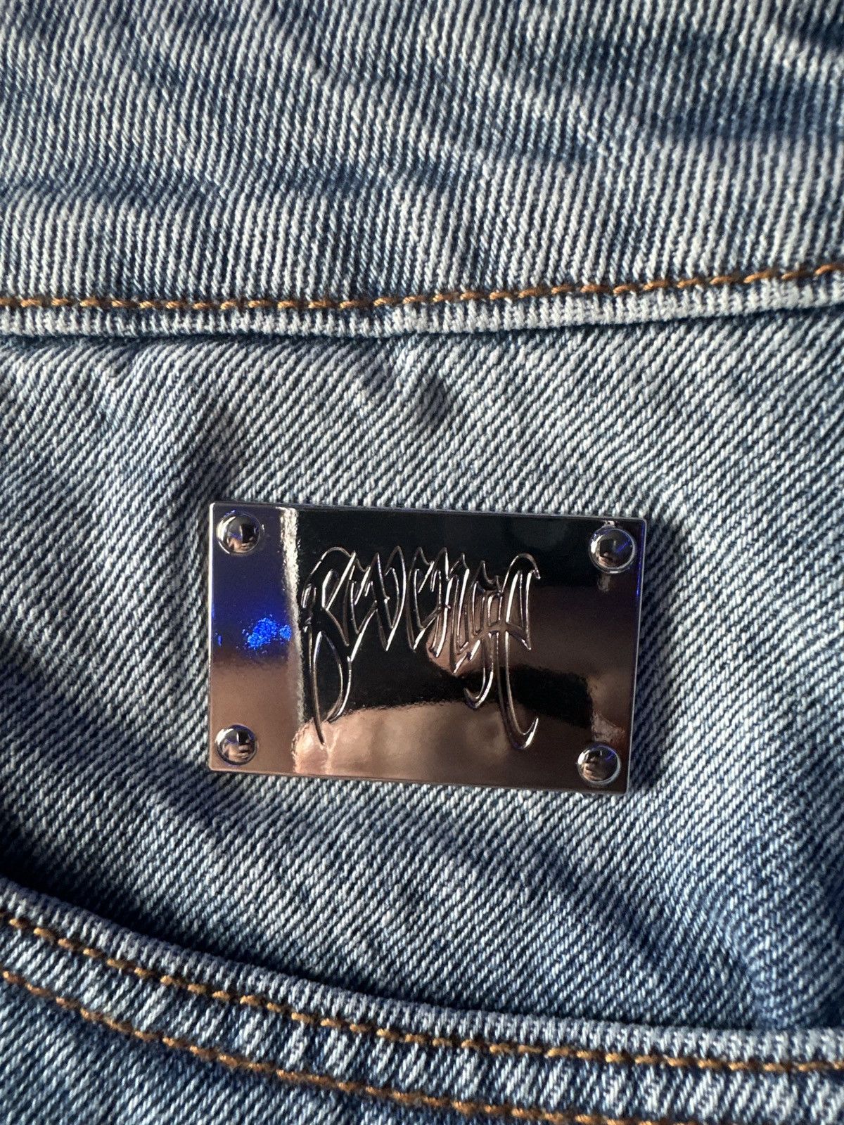 Revenge Revenge Thorn Denim Shorts Size US 34 / EU 50 - 6 Thumbnail