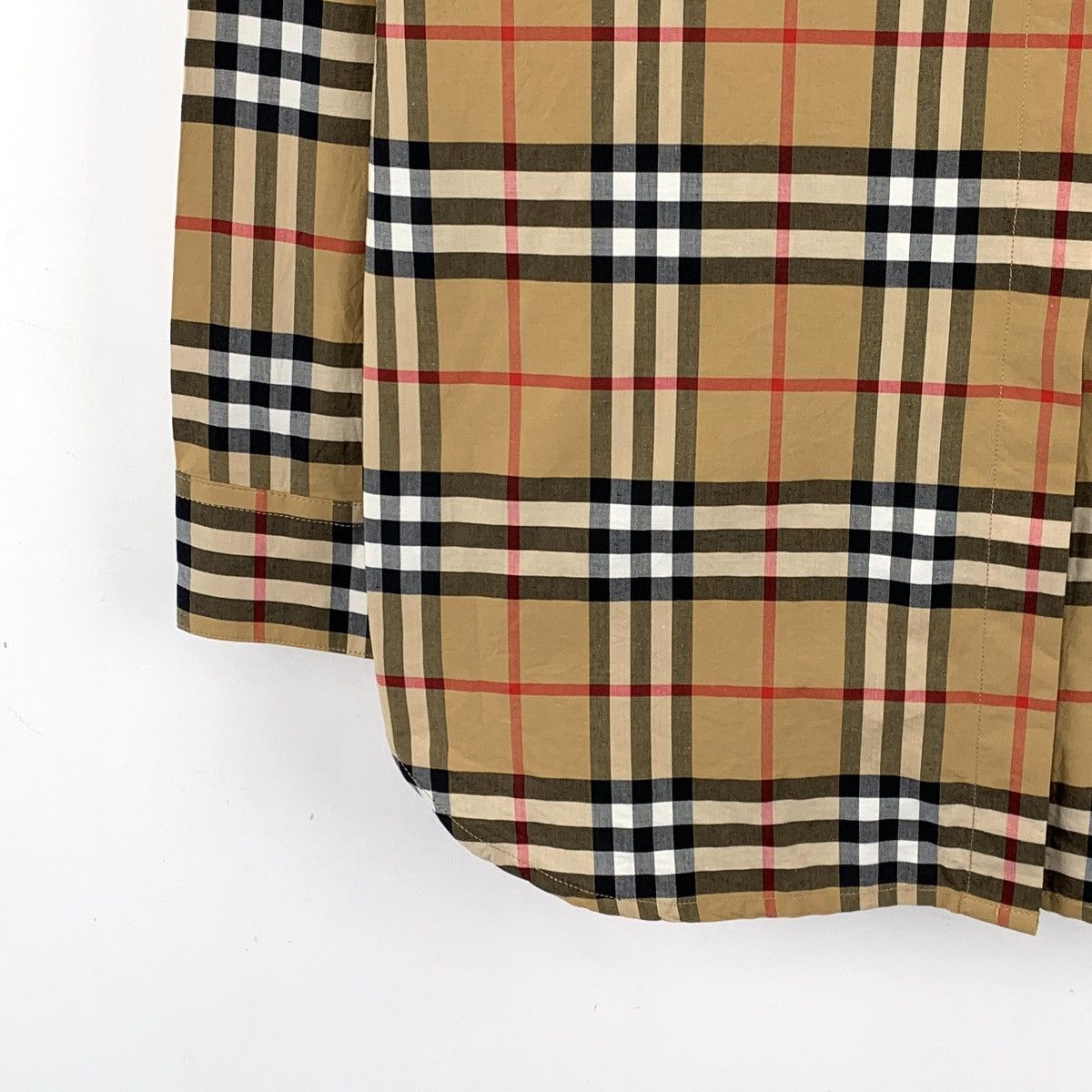 Burberry Burberry Brown Classic Check Lapel Long Sleeve Shirt K26WX Size L / US 10 / IT 46 - 4 Thumbnail