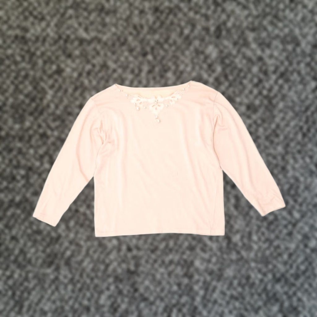 Pinko VINTAGE Womens Top Long Sleeve UK 14 Large Pink Size L / US 10 / IT 46 - 1 Thumbnail