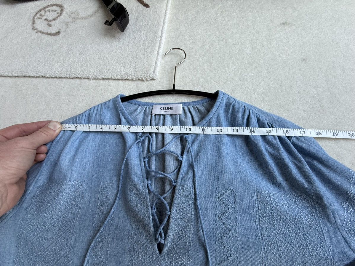 Celine $2450 SS24 Celine embroidered blouse shirt Hedi sample Size M / US 6-8 / IT 42-44 - 6 Thumbnail
