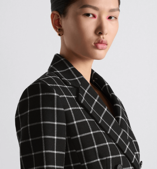 Dior o1w1db11225 451V64 Fitted Jacket in Black/White Size S / US 4 / IT 40 - 4 Thumbnail