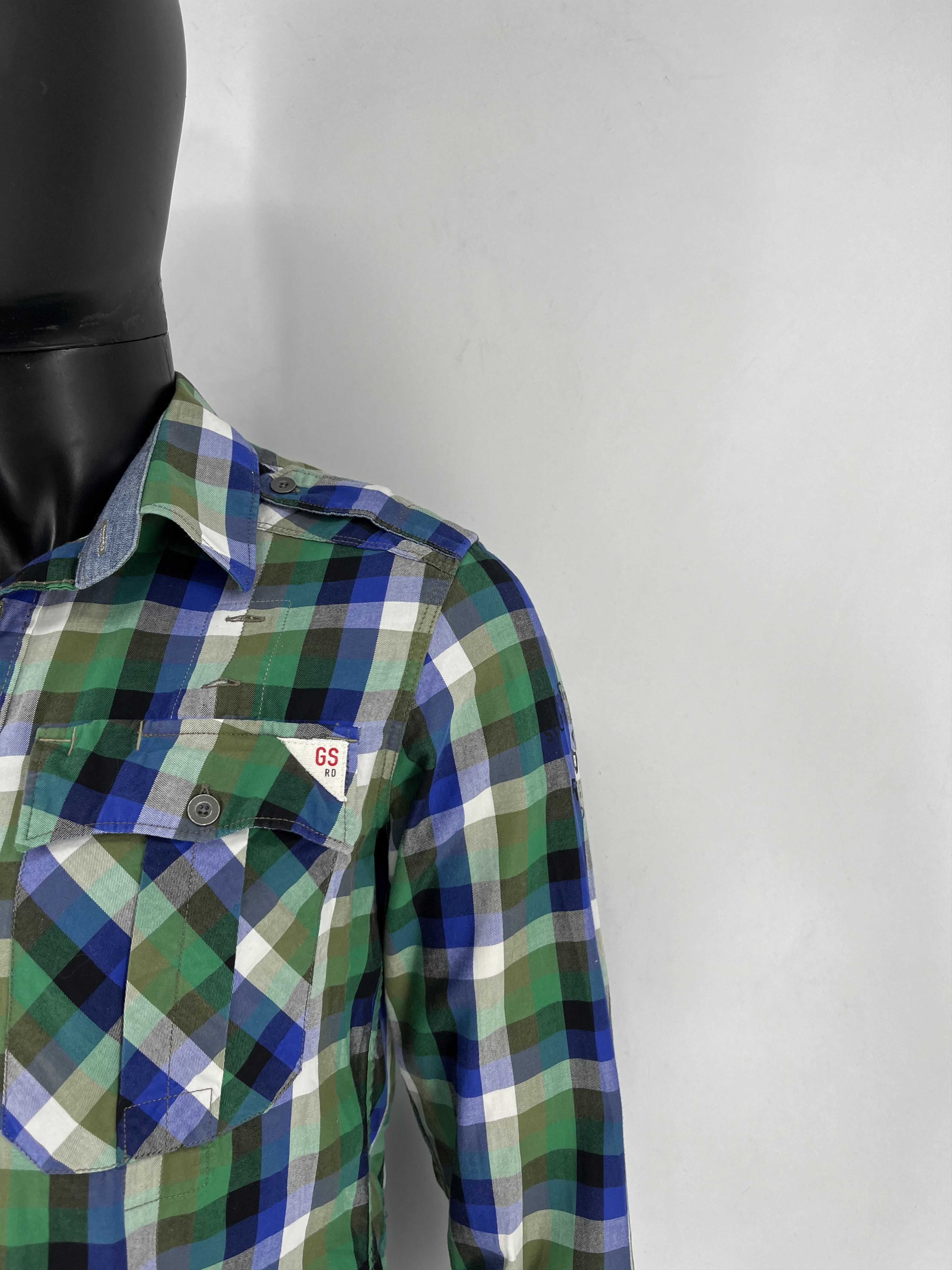 G-Star × Vintage Vintage Y2K G Star Raw Men’s Plaid Shirt With Big Logo Size US M / EU 48-50 / 2 - 7 Thumbnail