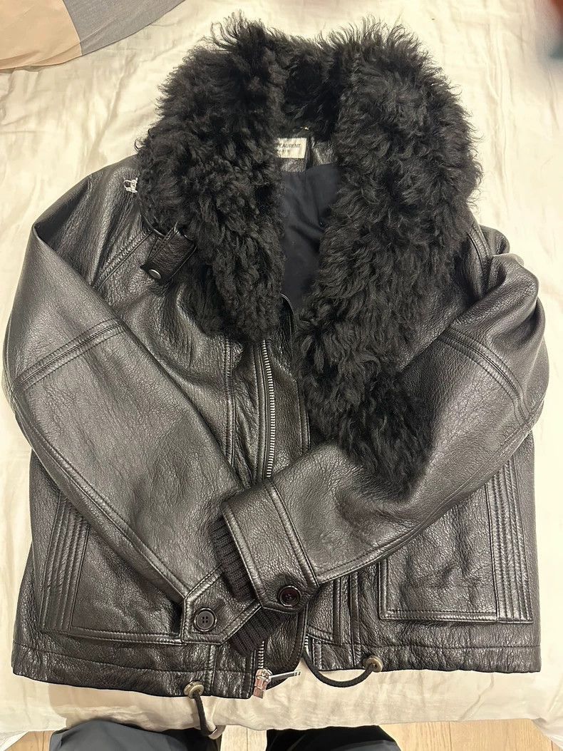Saint Laurent Paris Saint Laurent Paris Women's fur collar leather jacket-2506 Size US S / EU 44-46 / 1 - 1 Thumbnail