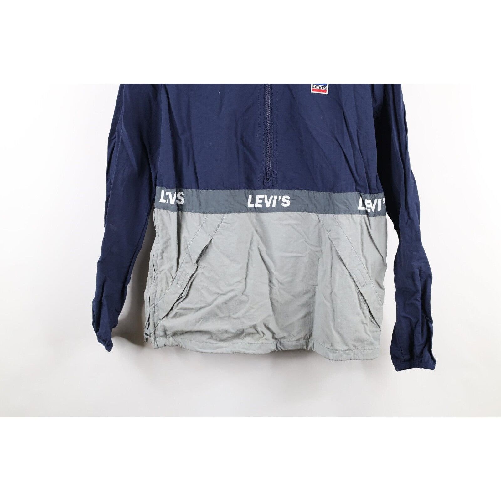 Levi's Levis Distressed Spell Out Color Block Hooded Anorak Jacket Size US S / EU 44-46 / 1 - 3 Thumbnail