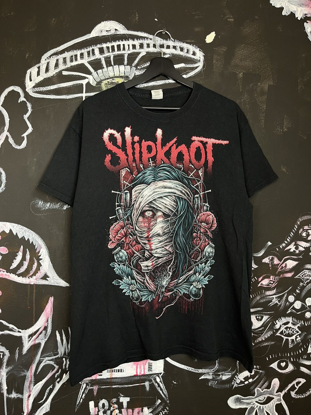 Band Tees × Slipknot × Vintage Vintage Slipknot Band Metal Black Tee T-shirt Size US L / EU 52-54 / 3 - 1 Thumbnail