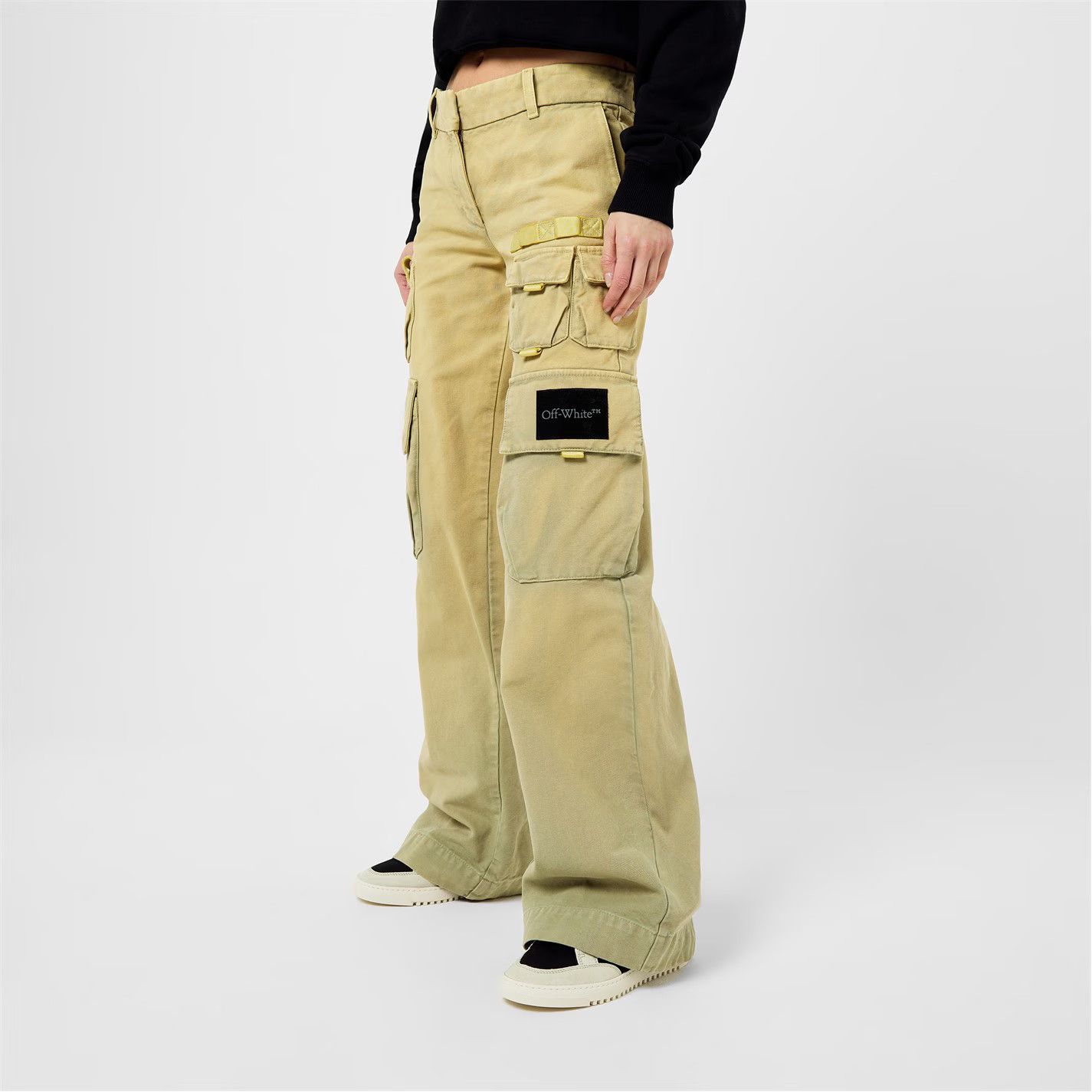 Off-White o1g2r1mq0125 Cargo Jeans in Light Moss Green & Beige Size 40" / US 18 - 5 Thumbnail