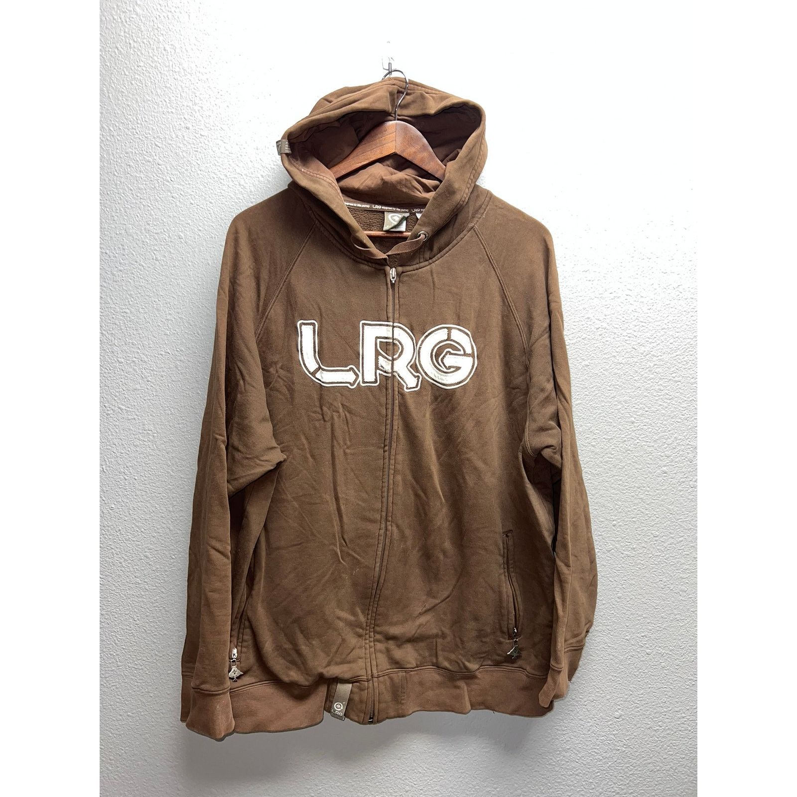 Vintage Y2K LRG Brown Hoodie Full Zip Lifted Research 2000s Size XL Size US XL / EU 56 / 4 - 1 Thumbnail