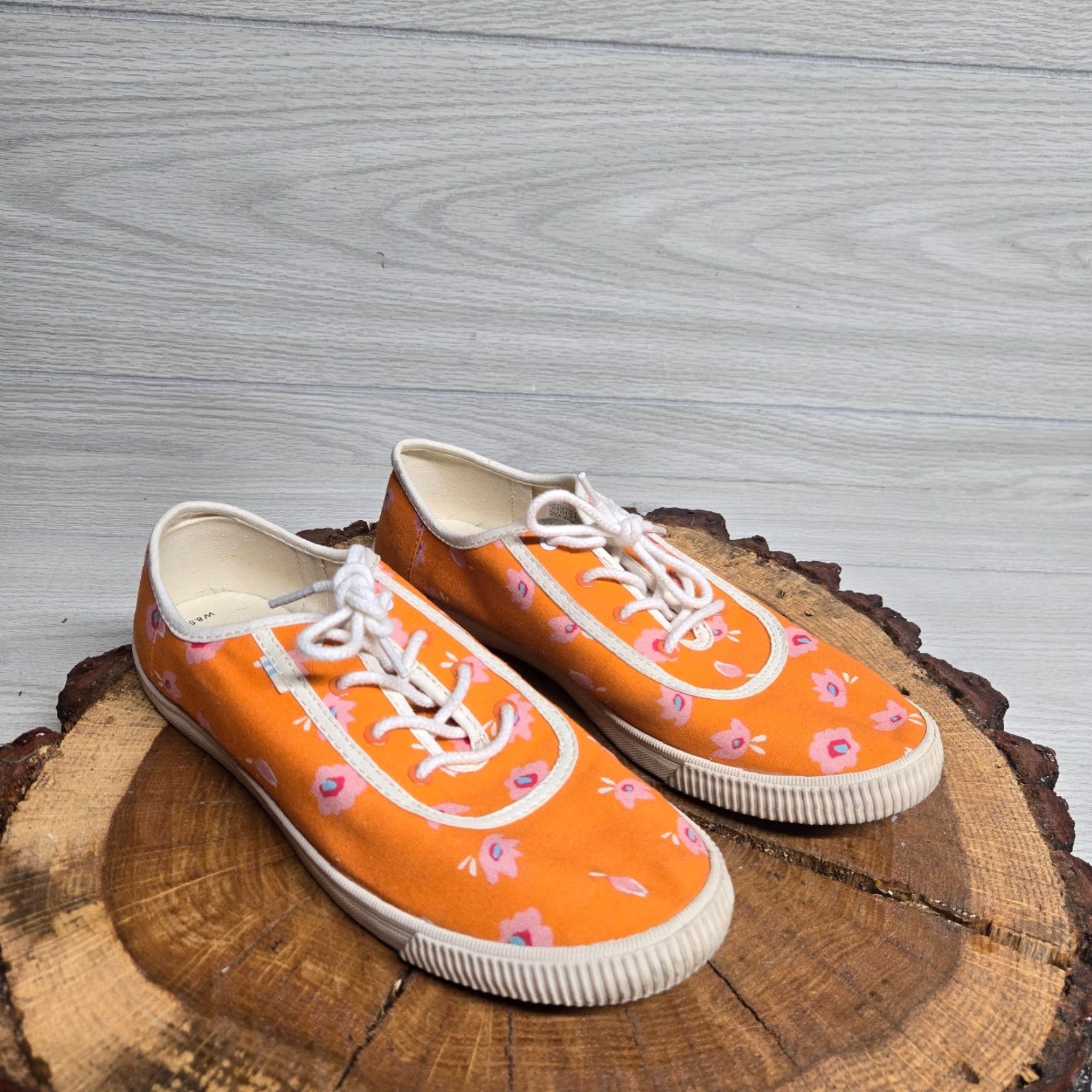 Toms TOMS Persimmon Sprint Floral Print Lace Up Sneaker Orange Canvas Women Adult 8.5 Floral Sprint 10013430 Casual Shoes Size US 9 / IT 39 - 2 Thumbnail