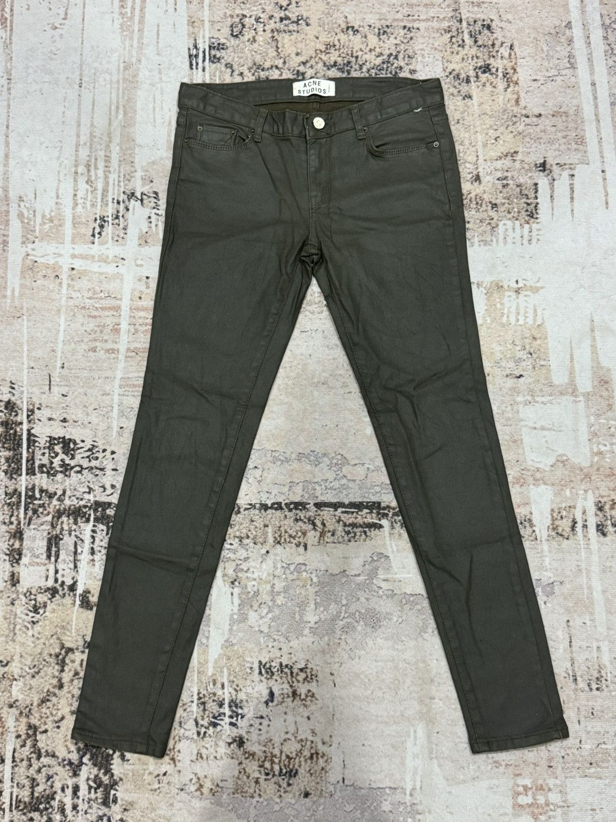 Acne Studios ACNE studio - skinny wax military green jeans Size 30" / US 8 / IT 44 - 1 Thumbnail