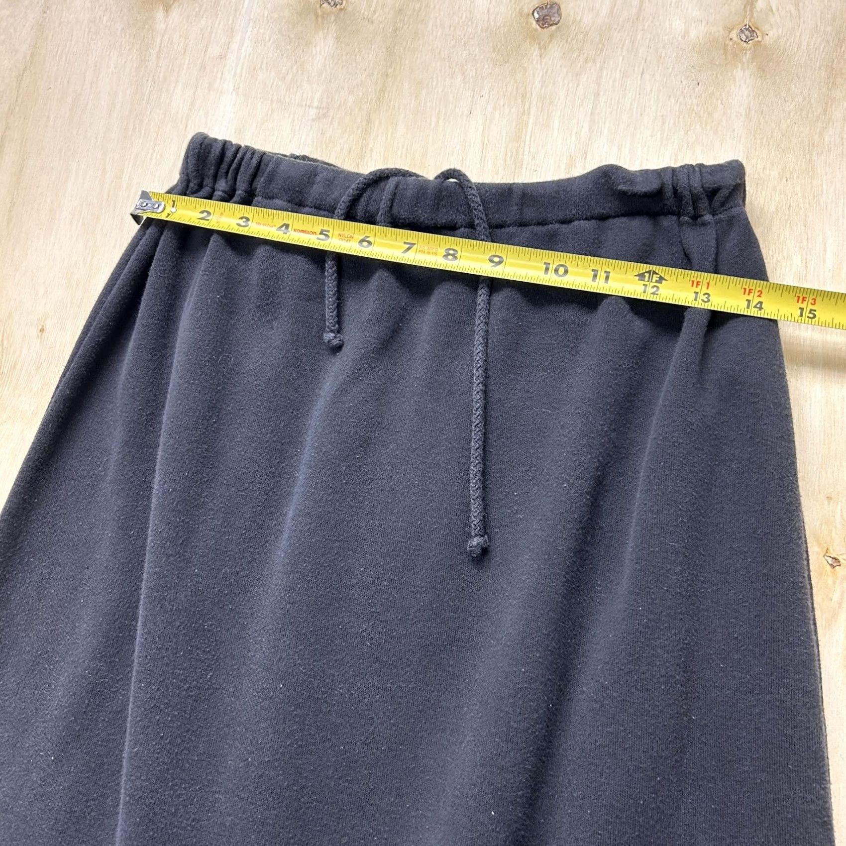 Vintage Joan Vass USA Skirt Womens Medium Black Knit Pencil Midi Elastic Drawstring Size 32" / US 10 / IT 46 - 6 Thumbnail