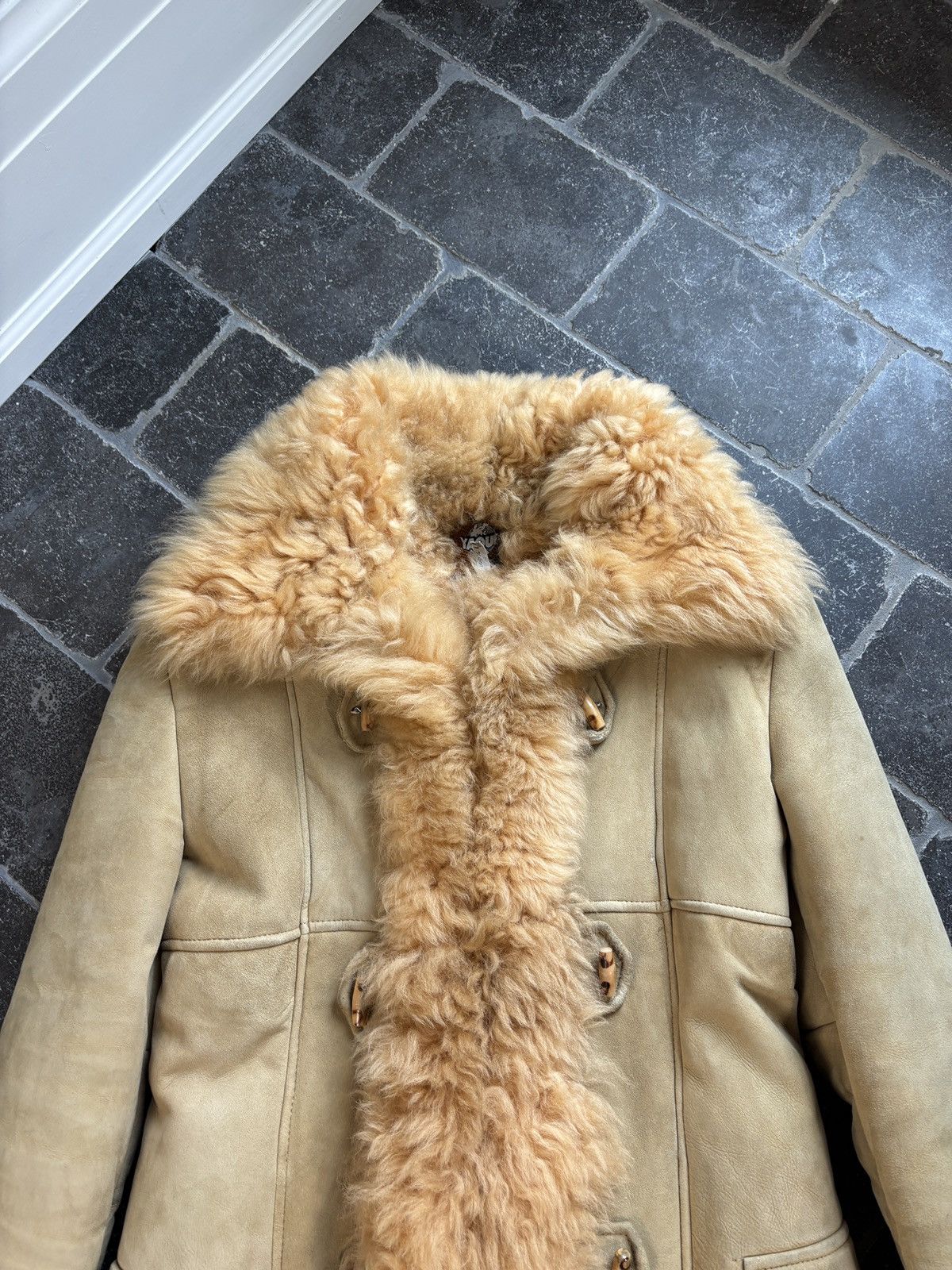 Vintage 70s Vintage Sheepskin Coat Shearling Bomber Flight Jacket Size M / US 6-8 / IT 42-44 - 4 Thumbnail