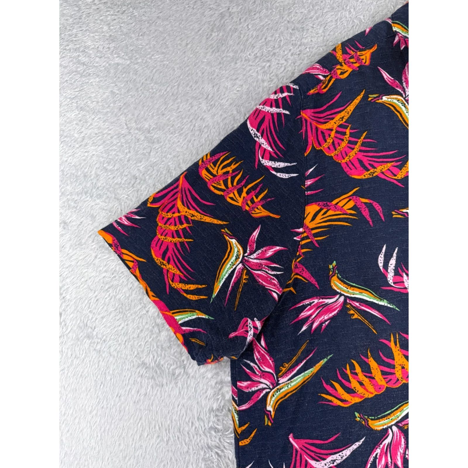 George George Shirt Men 2XL XXL Floral Hawaiian Beach Bird Of Paradise Pink Blue Orange Size US XXL / EU 58 / 5 - 3 Thumbnail