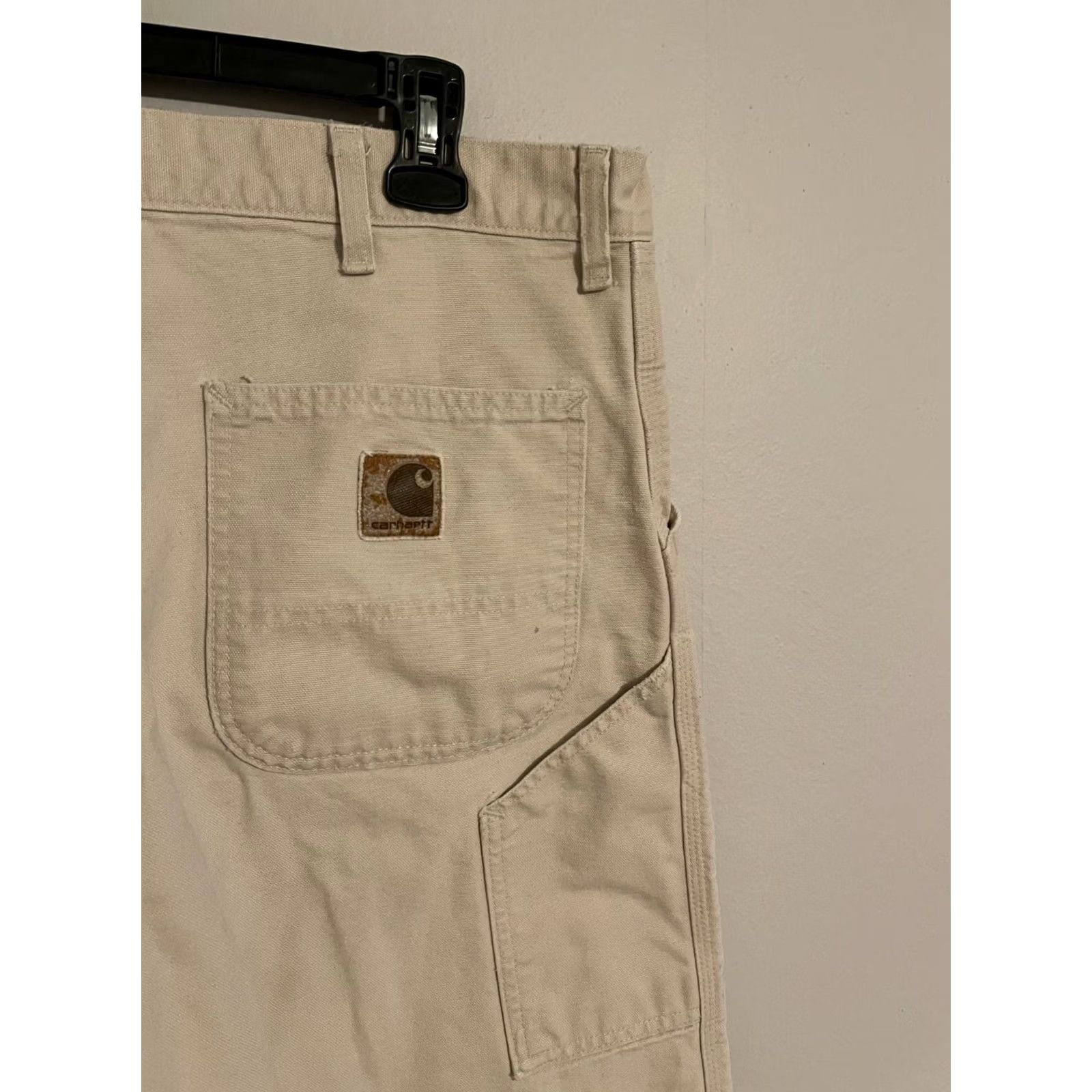 Carhartt VINTAGE Carhartt Union Made B11STN Duck Carpenter Pants Mens 36x30 Beige Distressed Workwear Size US 36 / EU 52 - 2 Thumbnail