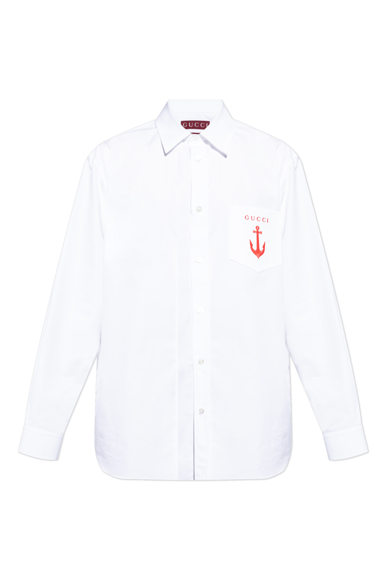 Gucci o1la5ras0426 Cotton Poplin Shirt With Embroidered in White Size US S / EU 44-46 / 1 - 1 Thumbnail