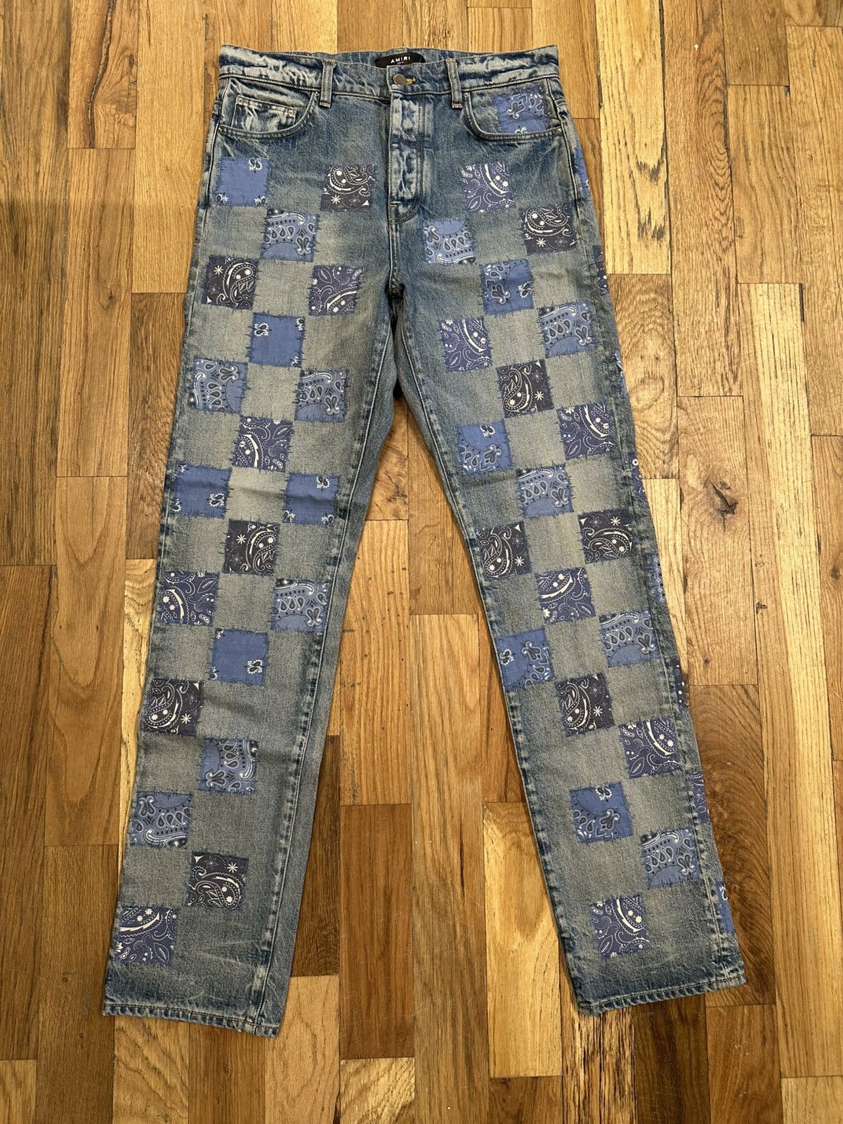 Amiri Jeans Patchwork Bandana Size 31