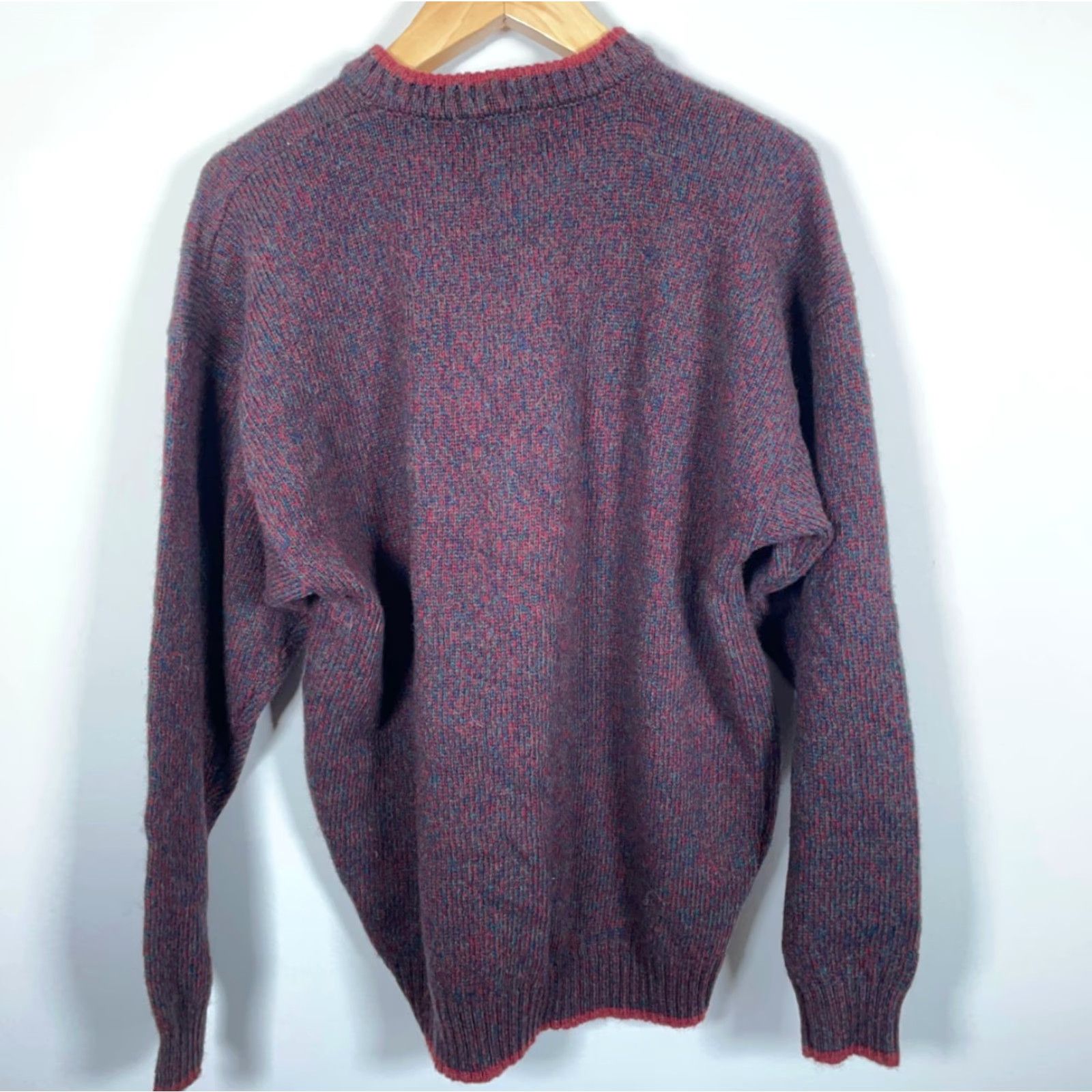 Vintage Woolrich Wool Blend Sweater Men's XL Dark Red Claret Chunky Knit Hand Framed Size US XL / EU 56 / 4 - 2 Thumbnail