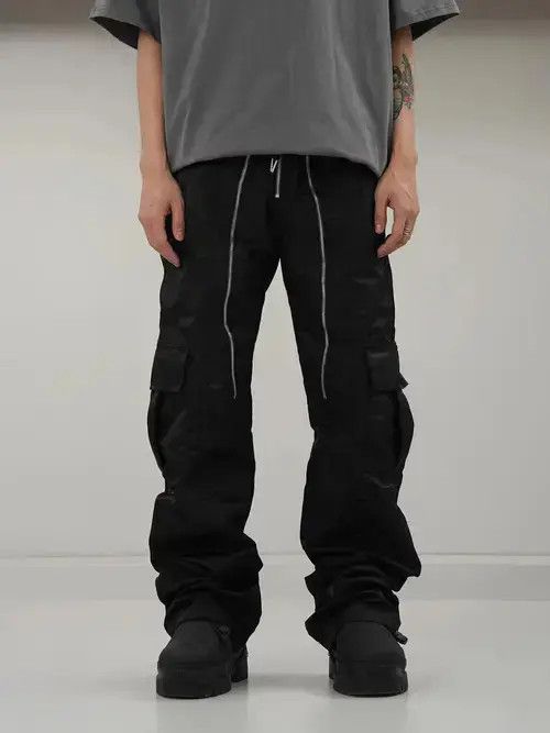 Designer × Jean utility pleated zipper punk cargo pants Size US 32 / EU 48 - 4 Thumbnail