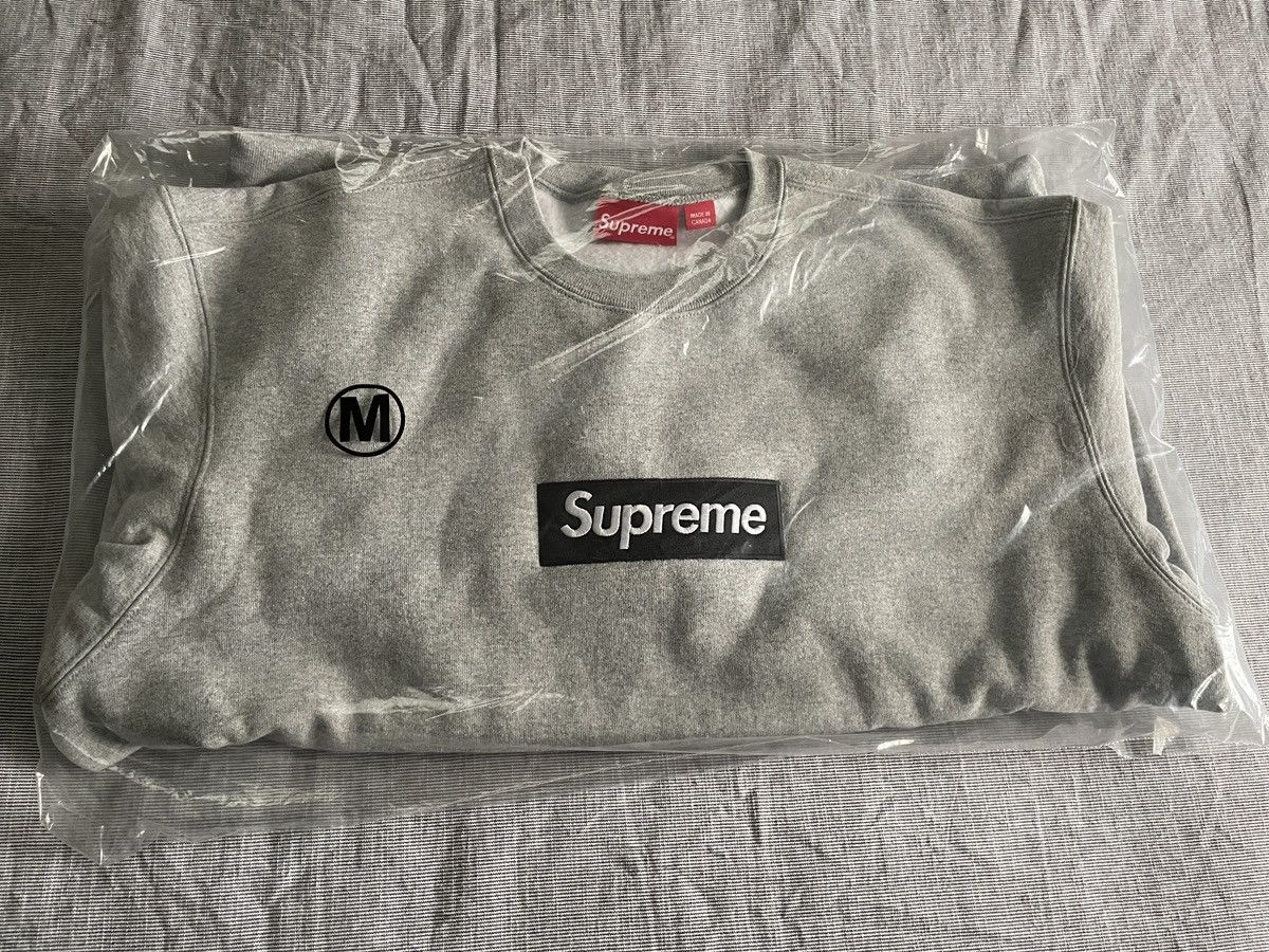 Supreme Grey Box Logo Crewneck | Grailed