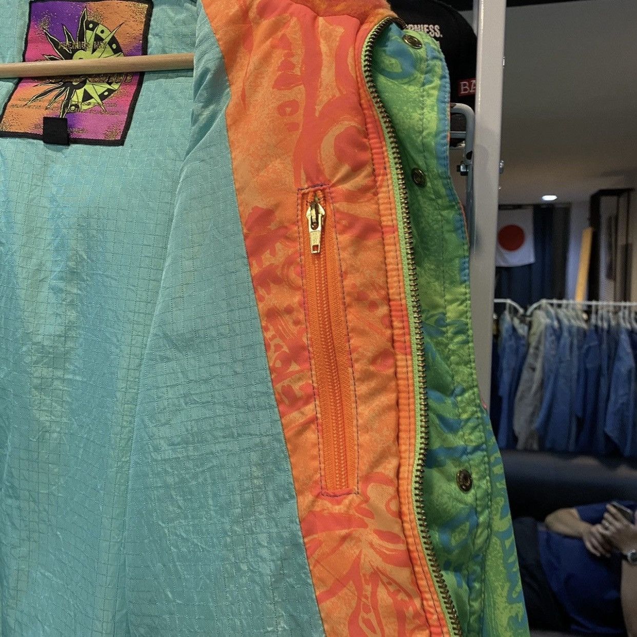 Goldwin Vintage 90s Goldwin All-Over Print Ski Jacket Neon Green Size US L / EU 52-54 / 3 - 15 Thumbnail