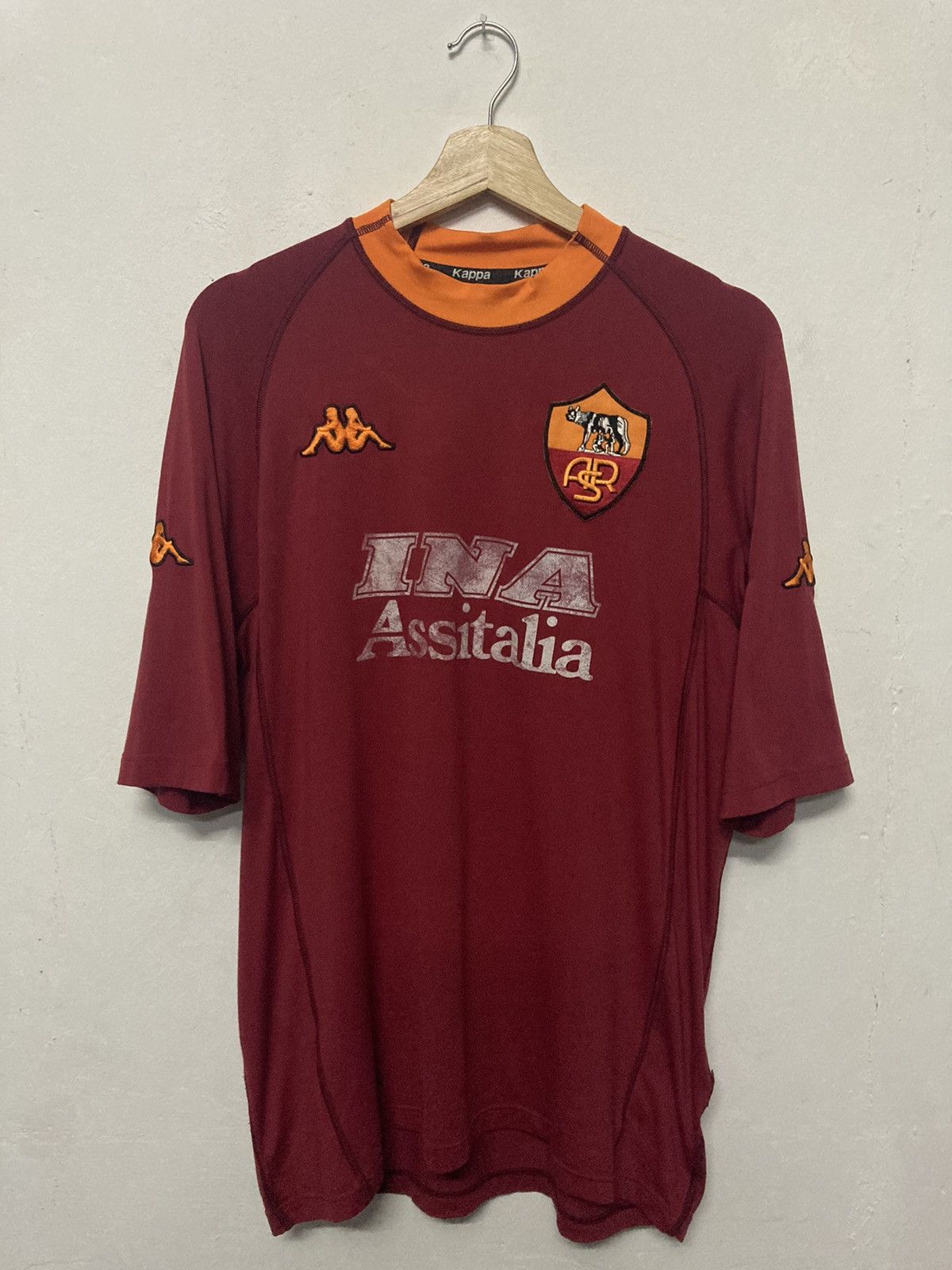 Maillot AS Roma 2000-2001 – Batistuta #10 – Kappa – Taille S à XXL – Neuf Avec étiquettes