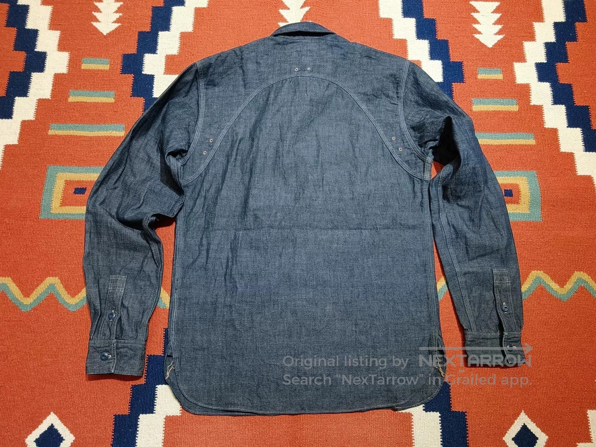 RRL Ralph Lauren RRL Double RL Denim Oxford Work Shirt. Size US M / EU 48-50 / 2 - 8 Thumbnail