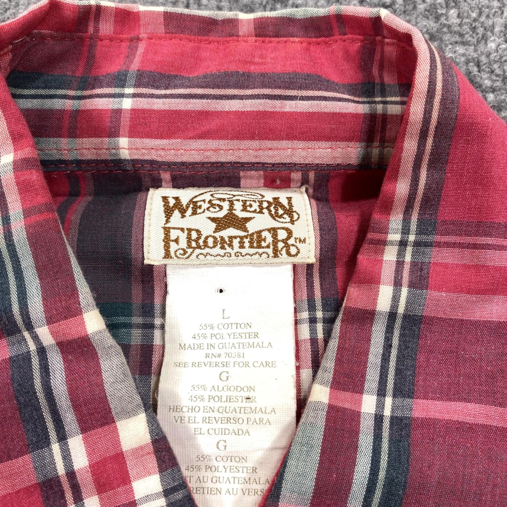 Vintage VINTAGE Western Frontier Shirt Mens L Red Plaid Short Sleeve Snap Button Up Pockets Size US L / EU 52-54 / 3 - 3 Thumbnail
