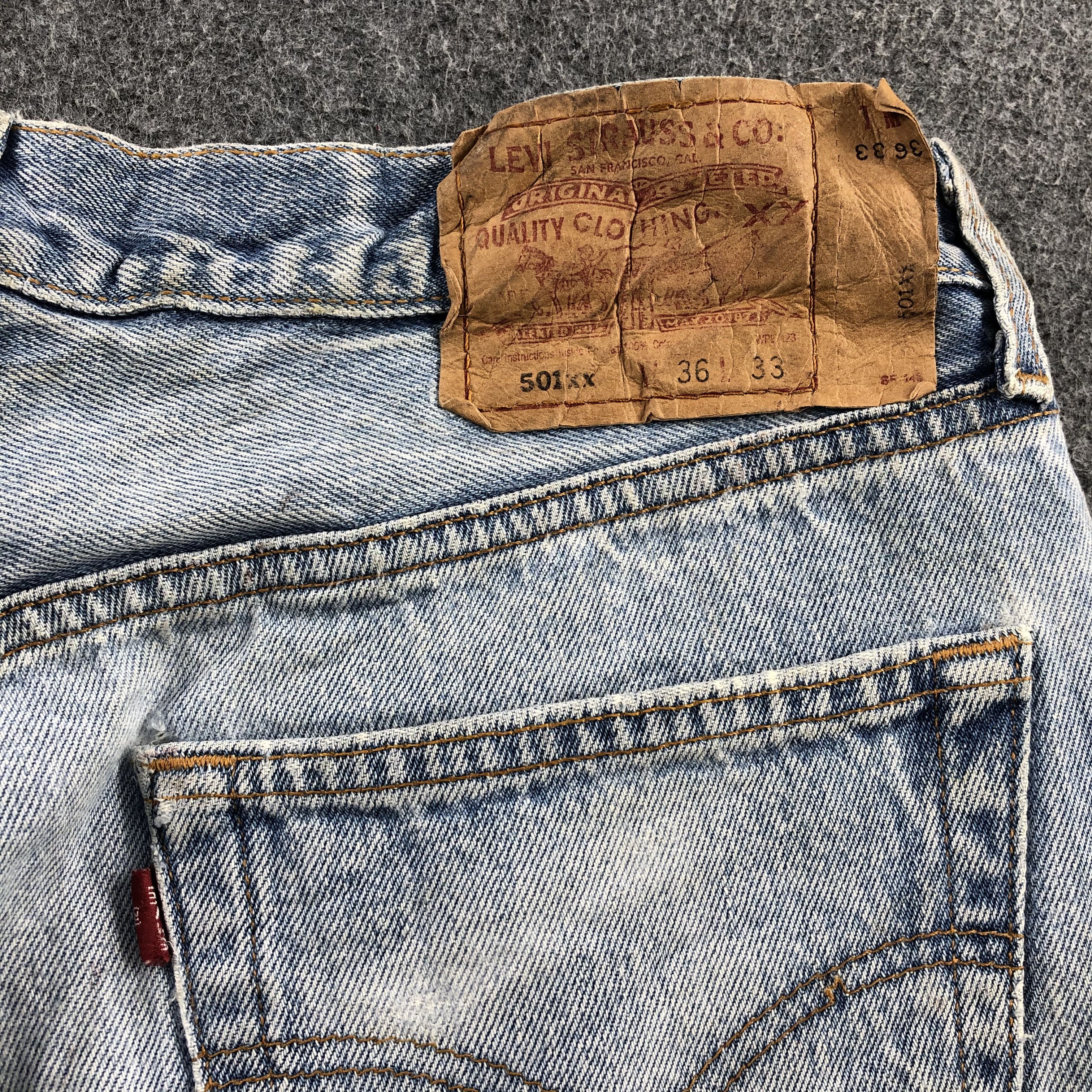 Levi's Vintage Distress Light Wash Levis 501 Jeans-JM915 Size US 32 / EU 48 - 6 Thumbnail