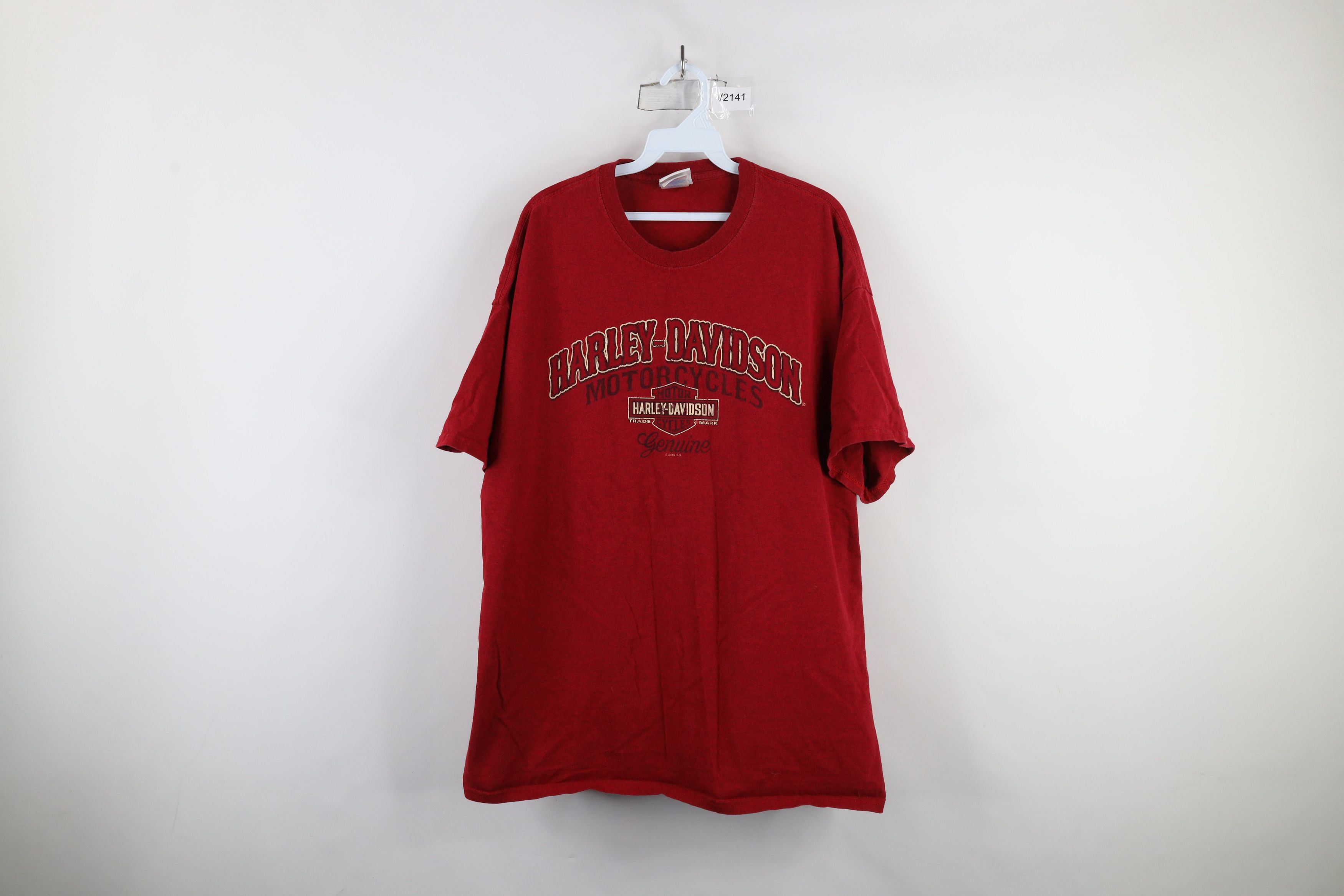 Harley Davidson × Vintage Vintage Y2K Harley Davidson Spell Out Big Logo T-Shirt Red Size US XXL / EU 58 / 5 - 1 Thumbnail
