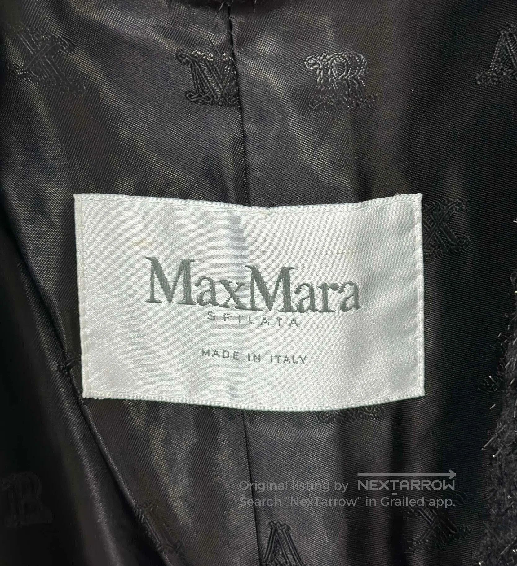 Max Mara black teddy coat with silver threads. Size M / US 6-8 / IT 42-44 - 5 Thumbnail