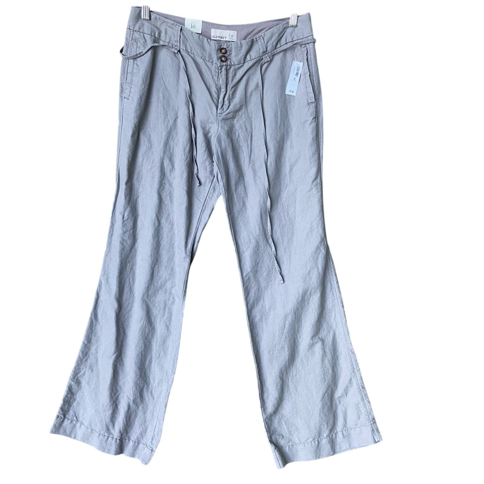 Old Navy NWT New Old Navy Womens Size 10 Mid-Rise Flax Cotton Pants Size 32" / US 10 / IT 46 - 1 Thumbnail