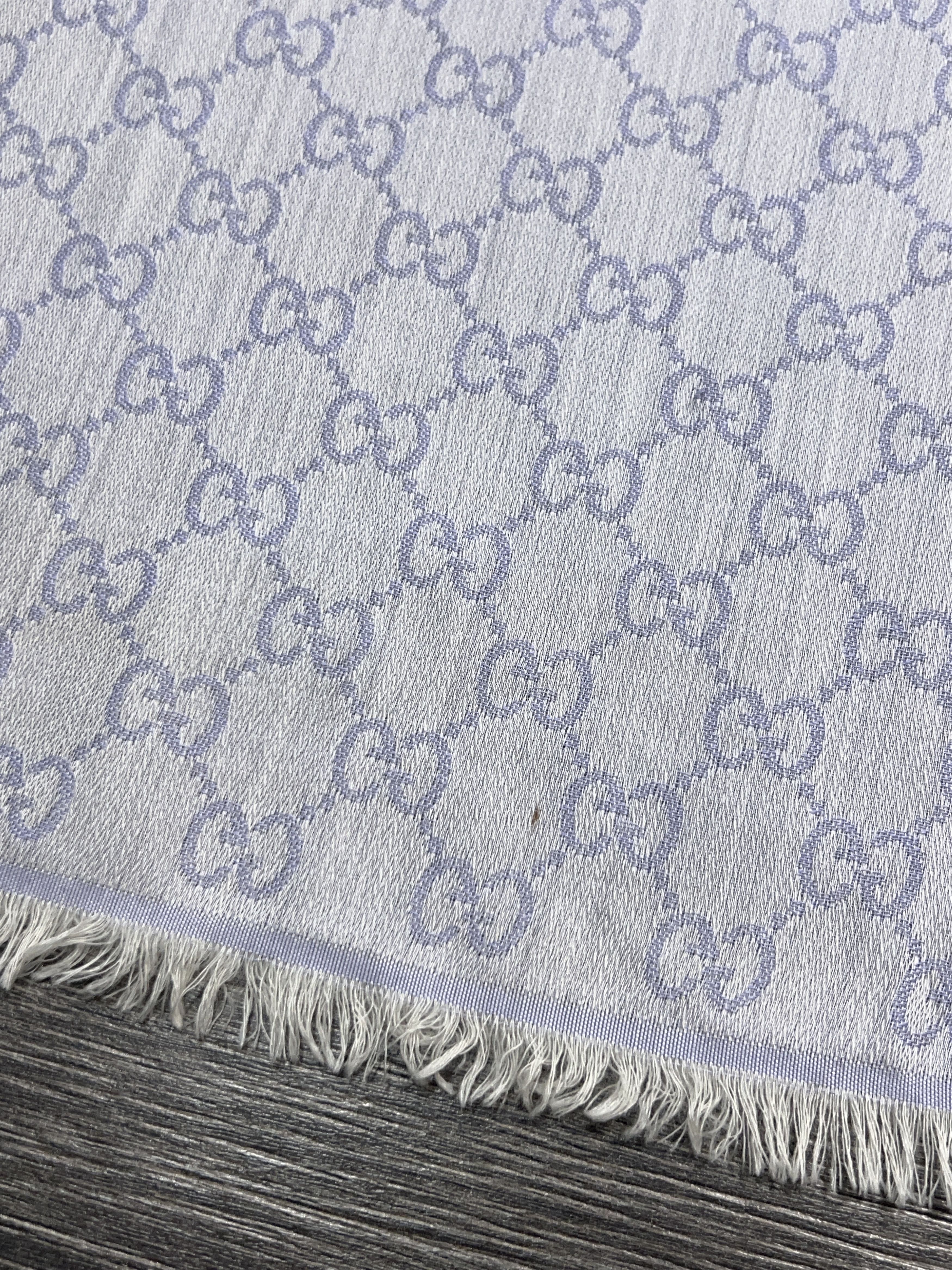 Gucci GG Guccissima Square Wool Silk 140x140 cm Purple Scarf Shawl Size ONE SIZE - 8 Thumbnail