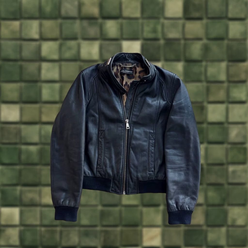 Dolce & Gabbana DOLCE&GABBANA Leather Jacket Black Leopard Women’s 42 Jacket Womens Leather Leopard DOLCE&GABBANA Black Leather Jacket 42 Size M / US 6-8 / IT 42-44 - 1 Thumbnail
