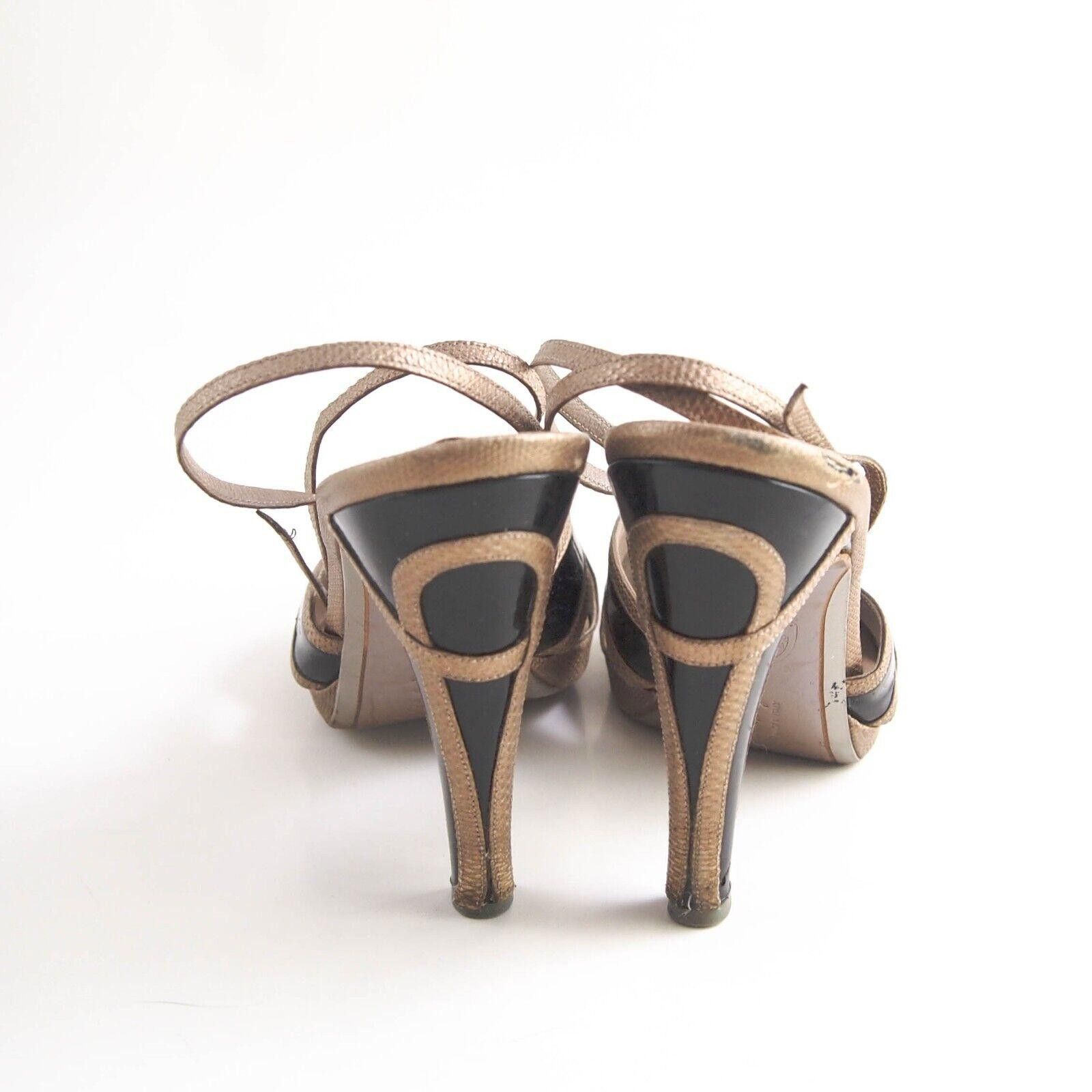 Salvatore Ferragamo Ferragamo Atelier Strappy Sandal Brown Snake US 8.5 EU 39 Size US 8.5 / IT 38.5 - 5 Thumbnail