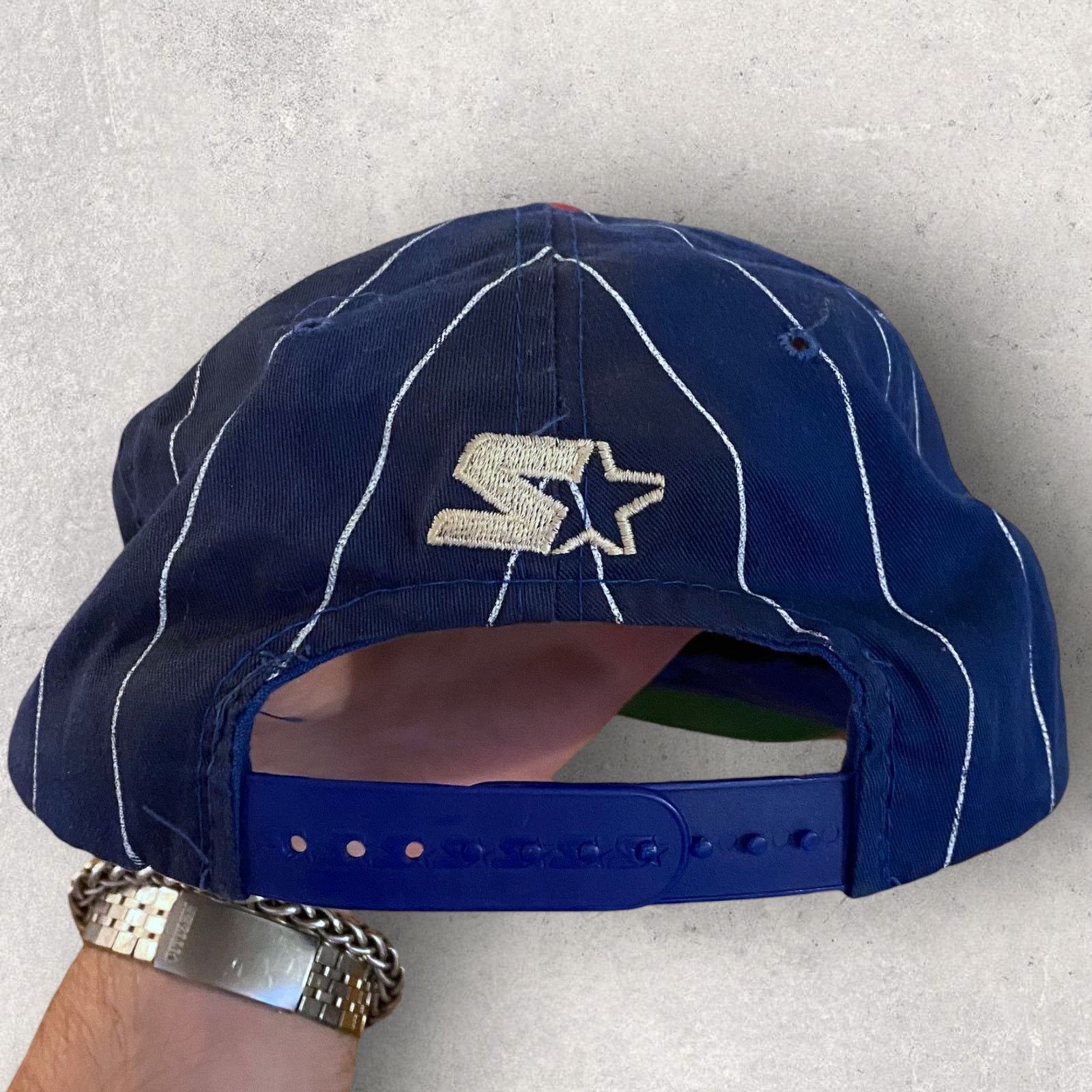 NFL × Starter × Vintage Rare Starter New York Giants Pinstripe Snapback Hat Cap Size ONE SIZE - 2 Thumbnail