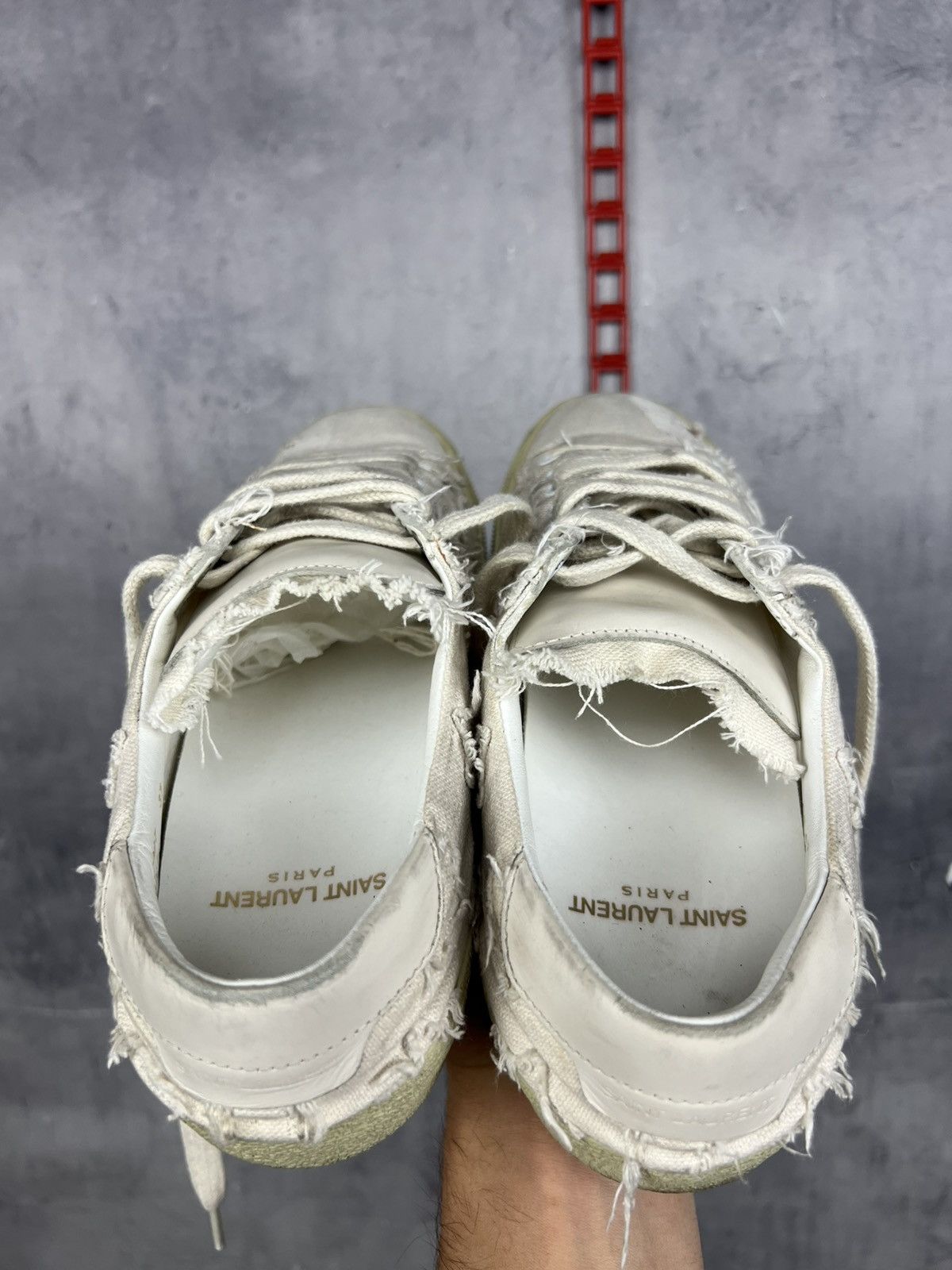 Saint Laurent Paris Saint Laurent Canvas Distressed Accents Sneakers Sz 37/24cm Size US 7 / IT 37 - 14 Thumbnail