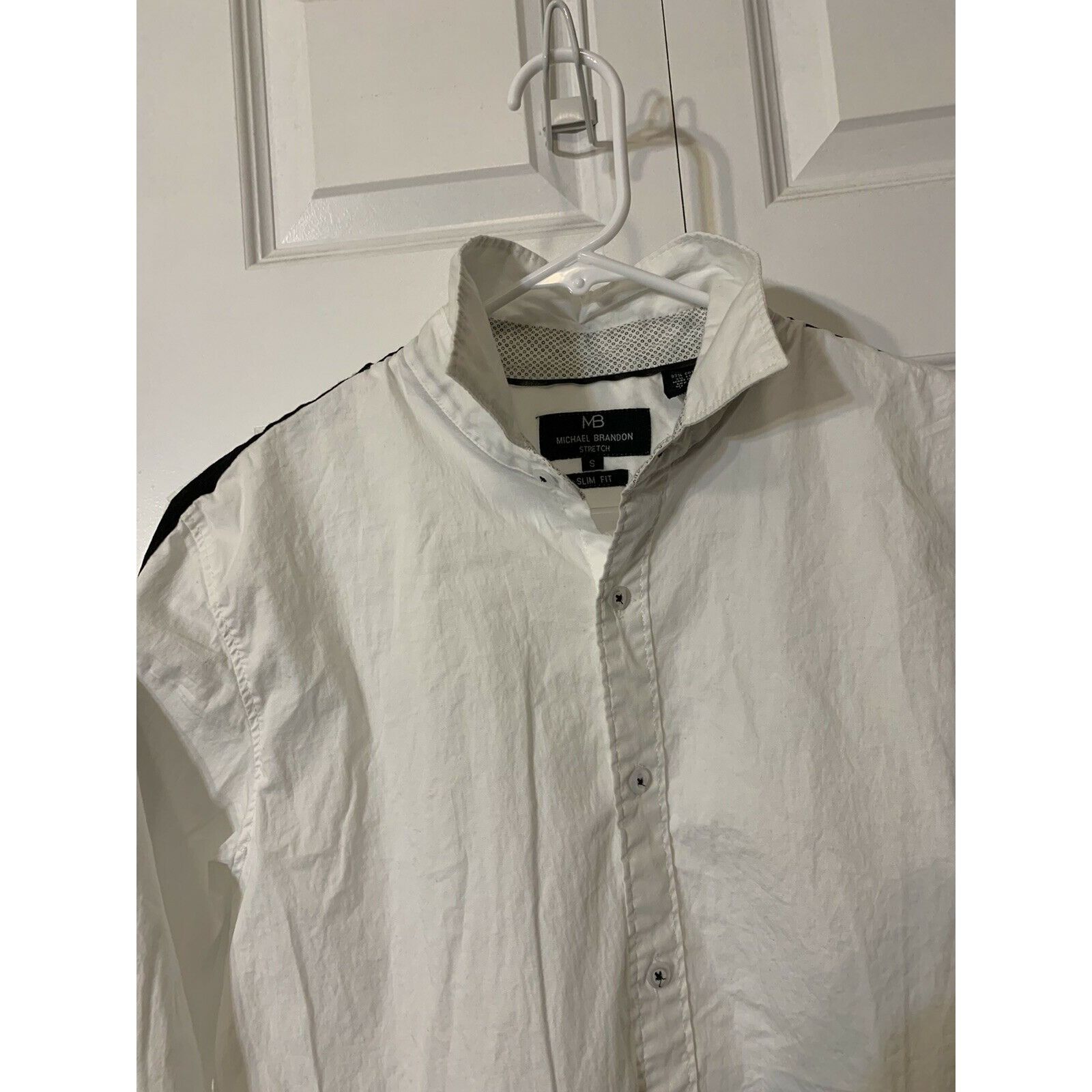 Other Michael Brandon Button Up Shirt Men Sz S White Black Long Sl Size US S / EU 44-46 / 1 - 7 Thumbnail